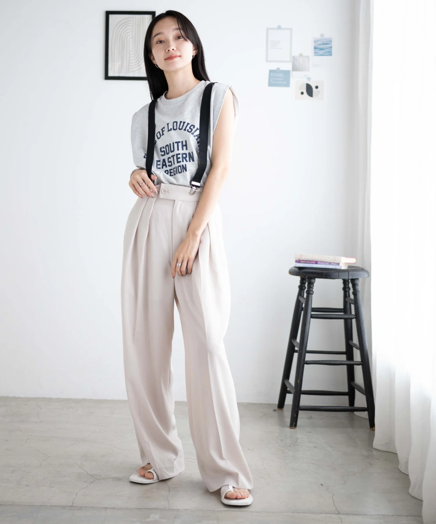 サスペンダー付タックスラックス - Image 4