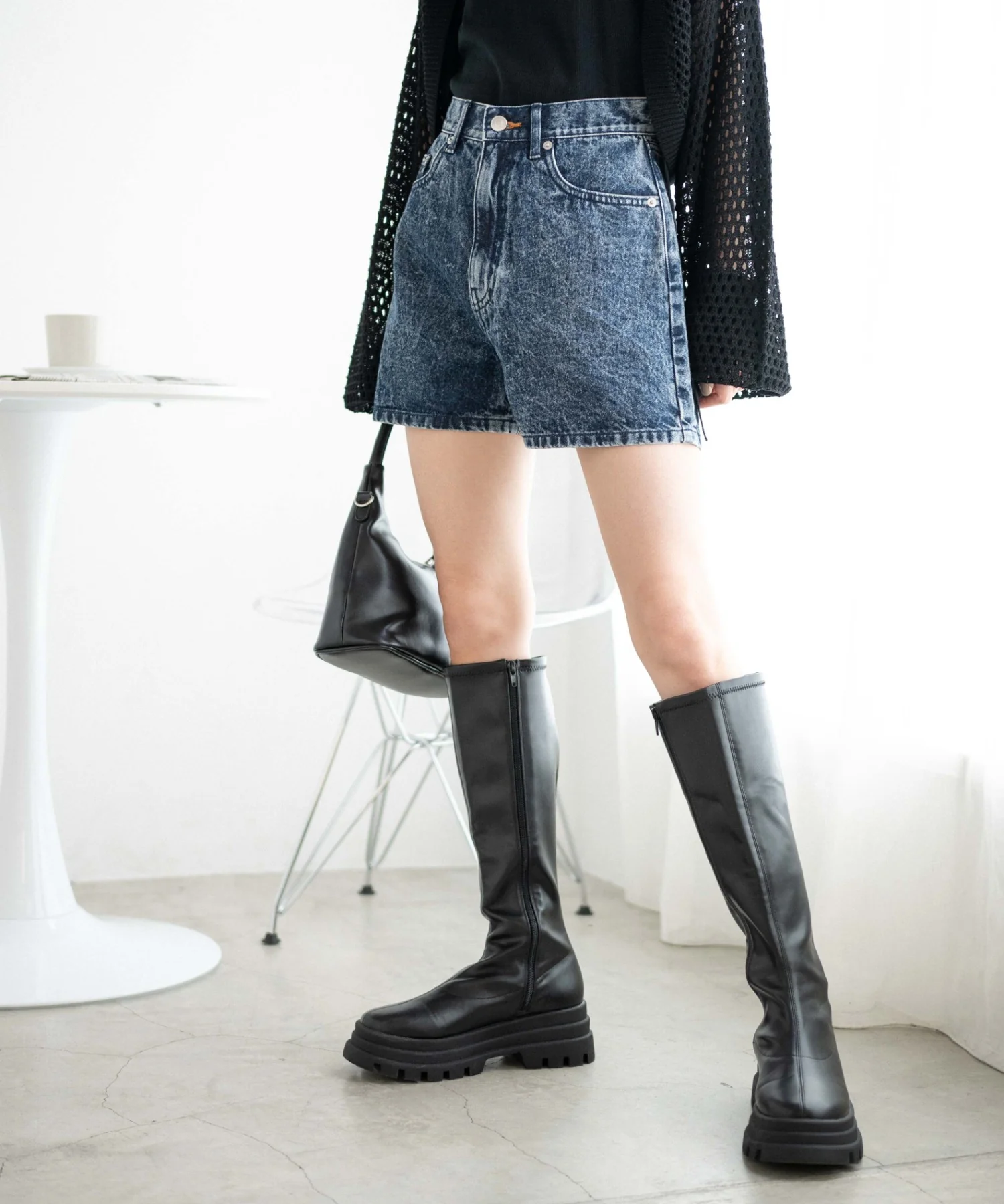 デニム台形ショートパンツ - Image 19
