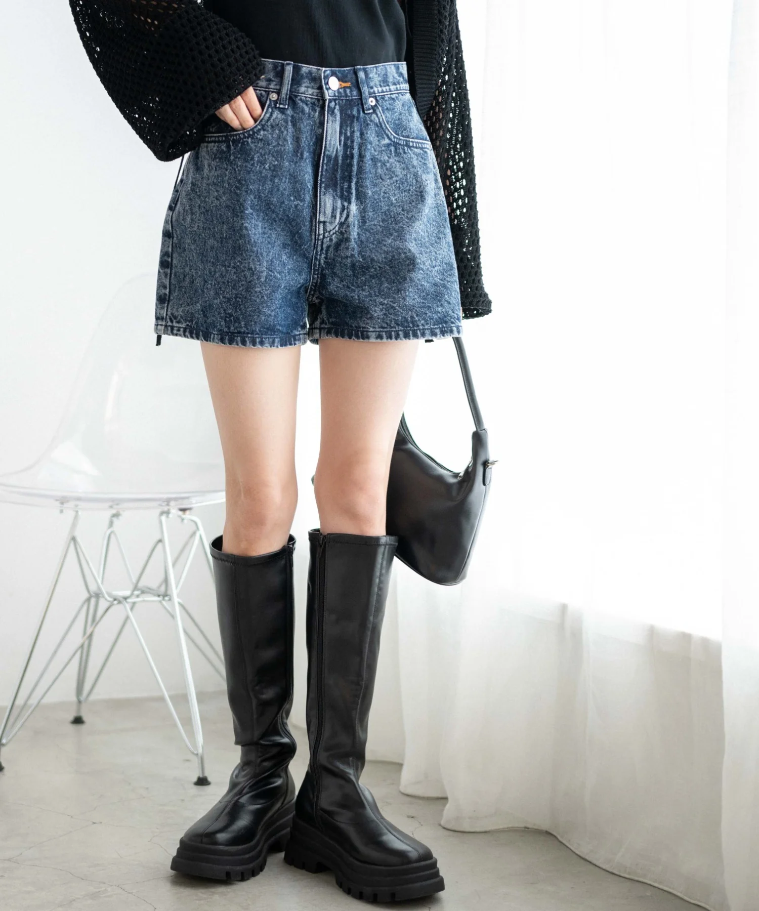 デニム台形ショートパンツ - Image 20