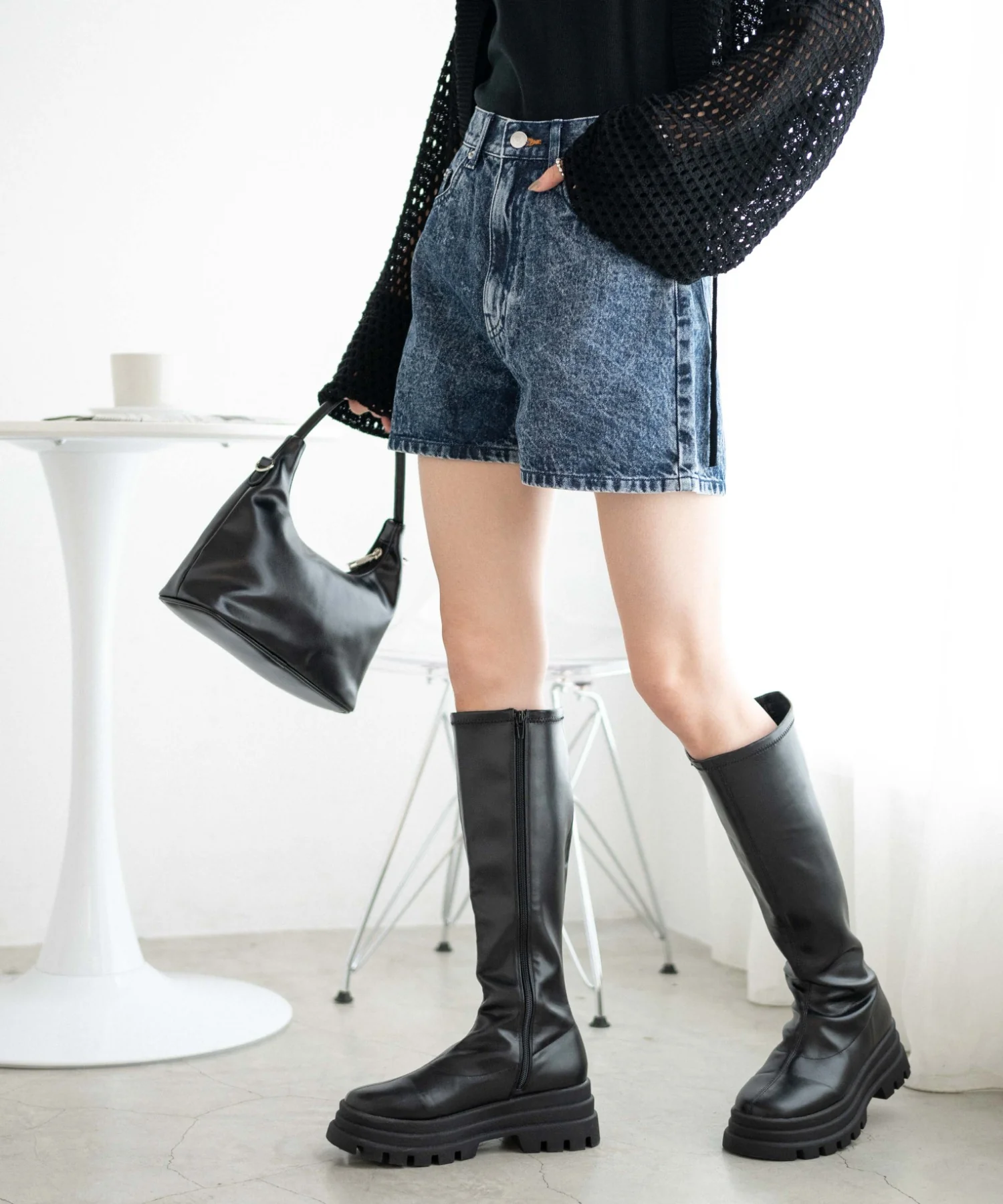 デニム台形ショートパンツ - Image 21