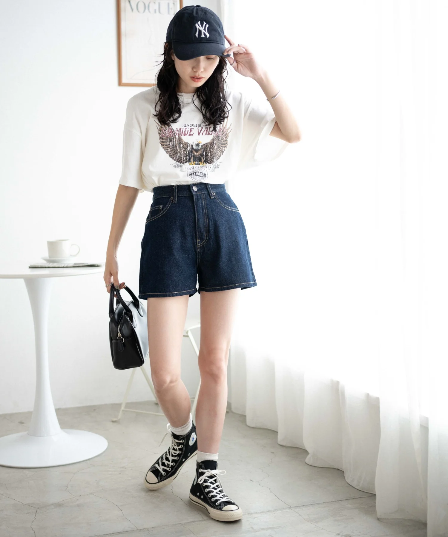 デニム台形ショートパンツ - Image 7