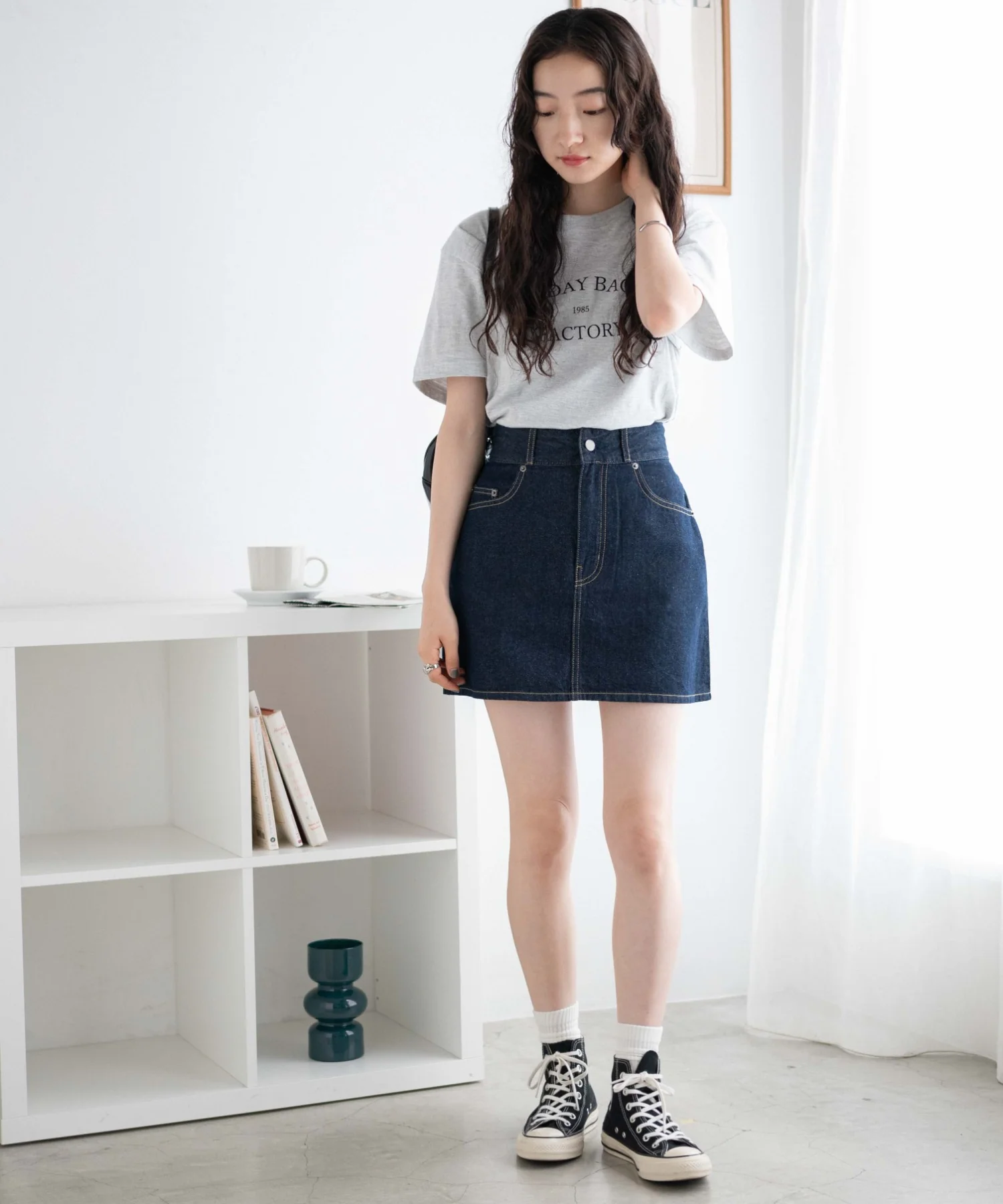 デニム台形ミニスカート - Image 17