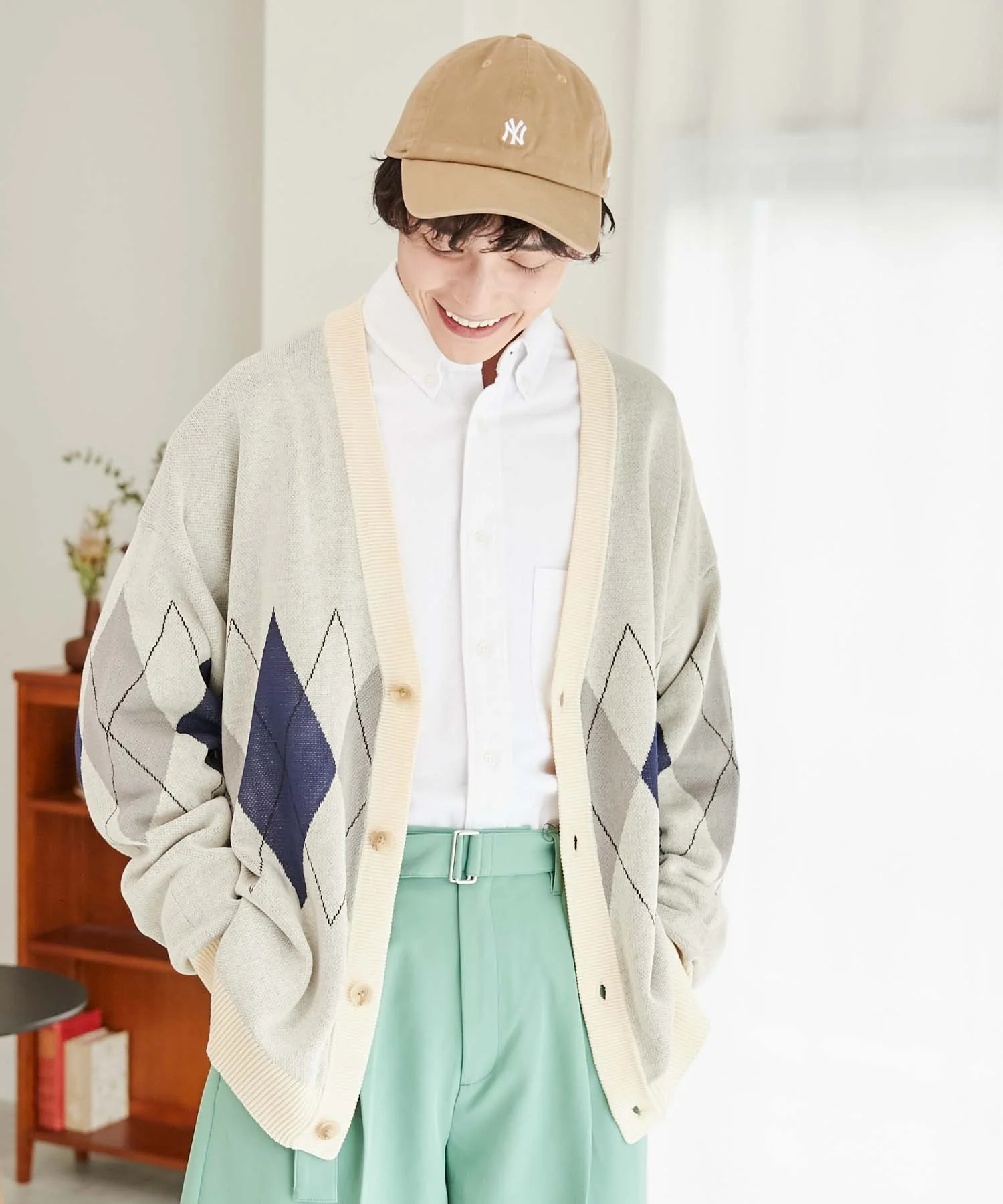 リネンライク総柄ルーズカーディガン - Image 12