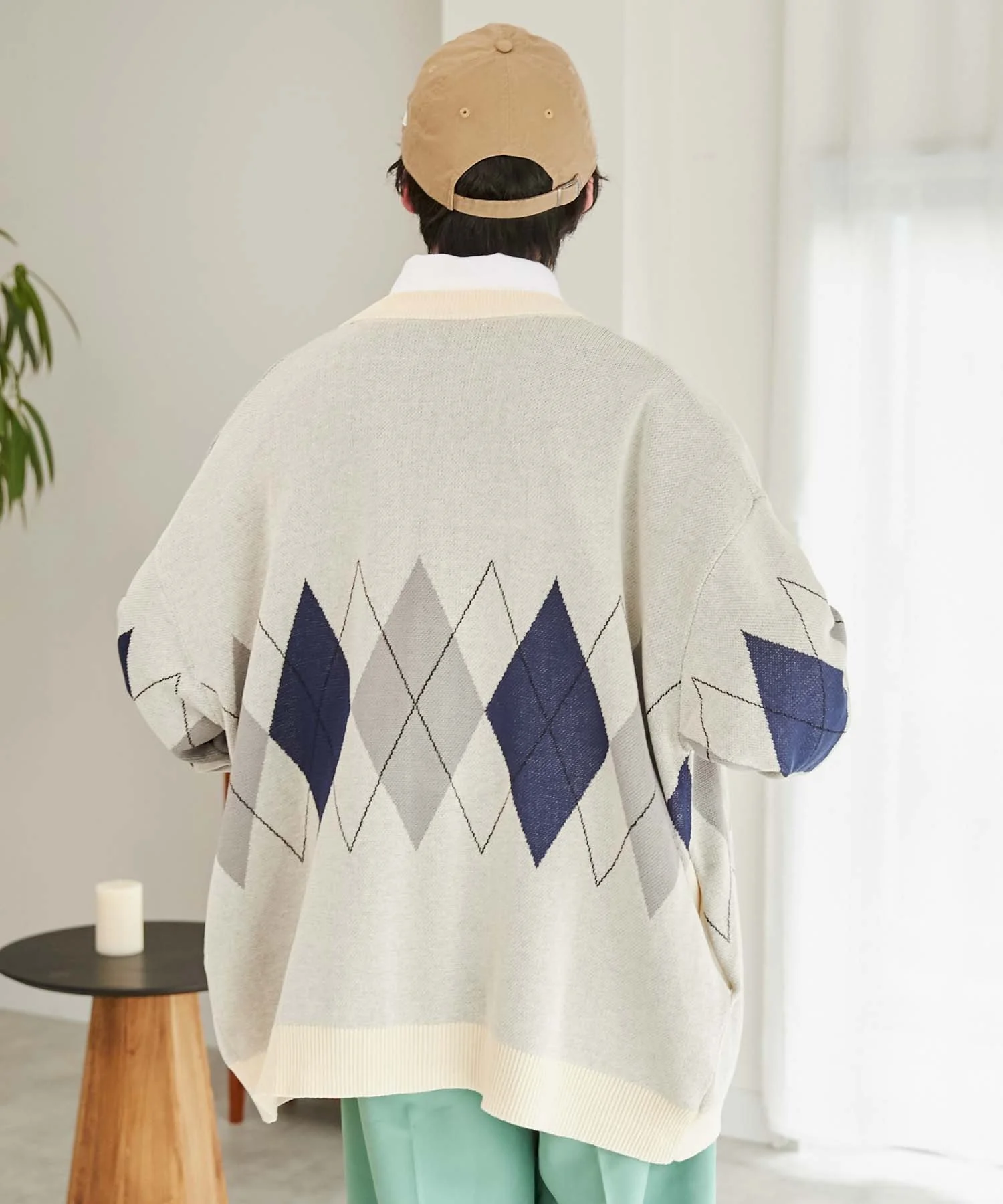 リネンライク総柄ルーズカーディガン - Image 13