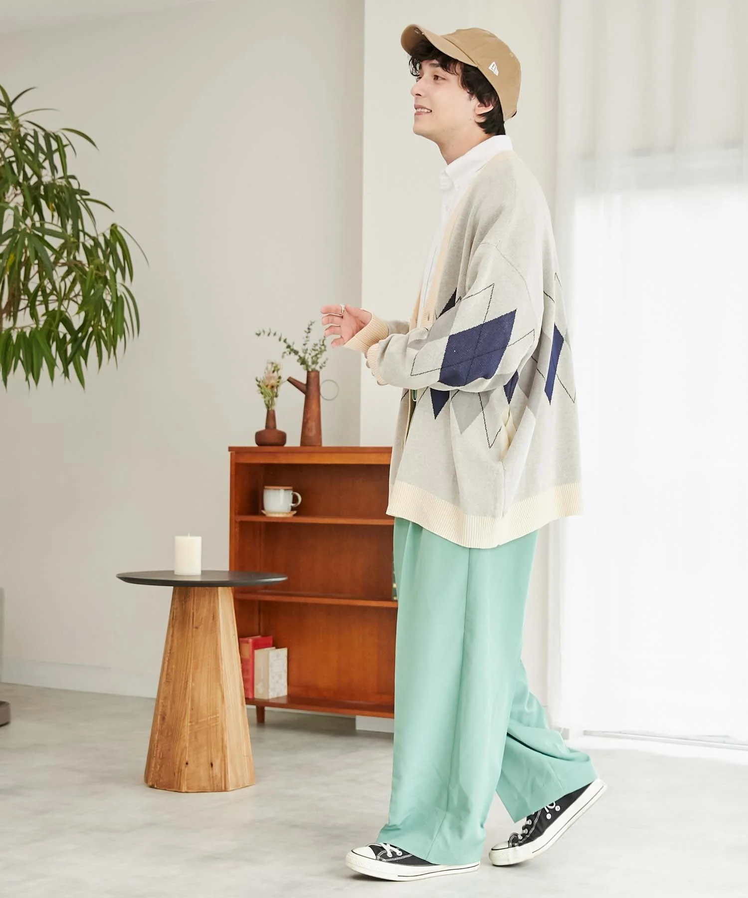 リネンライク総柄ルーズカーディガン - Image 14
