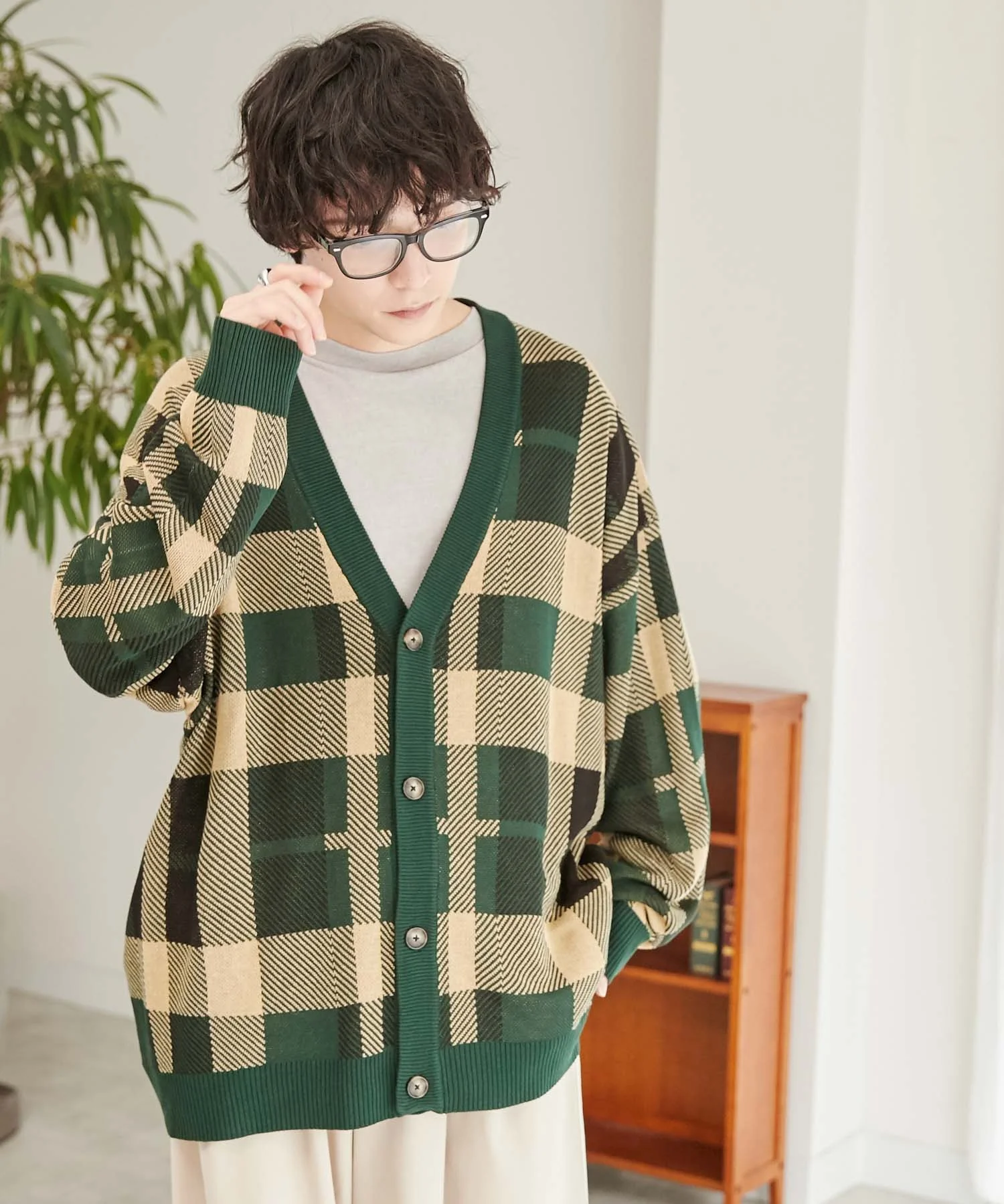 リネンライク総柄ルーズカーディガン - Image 21