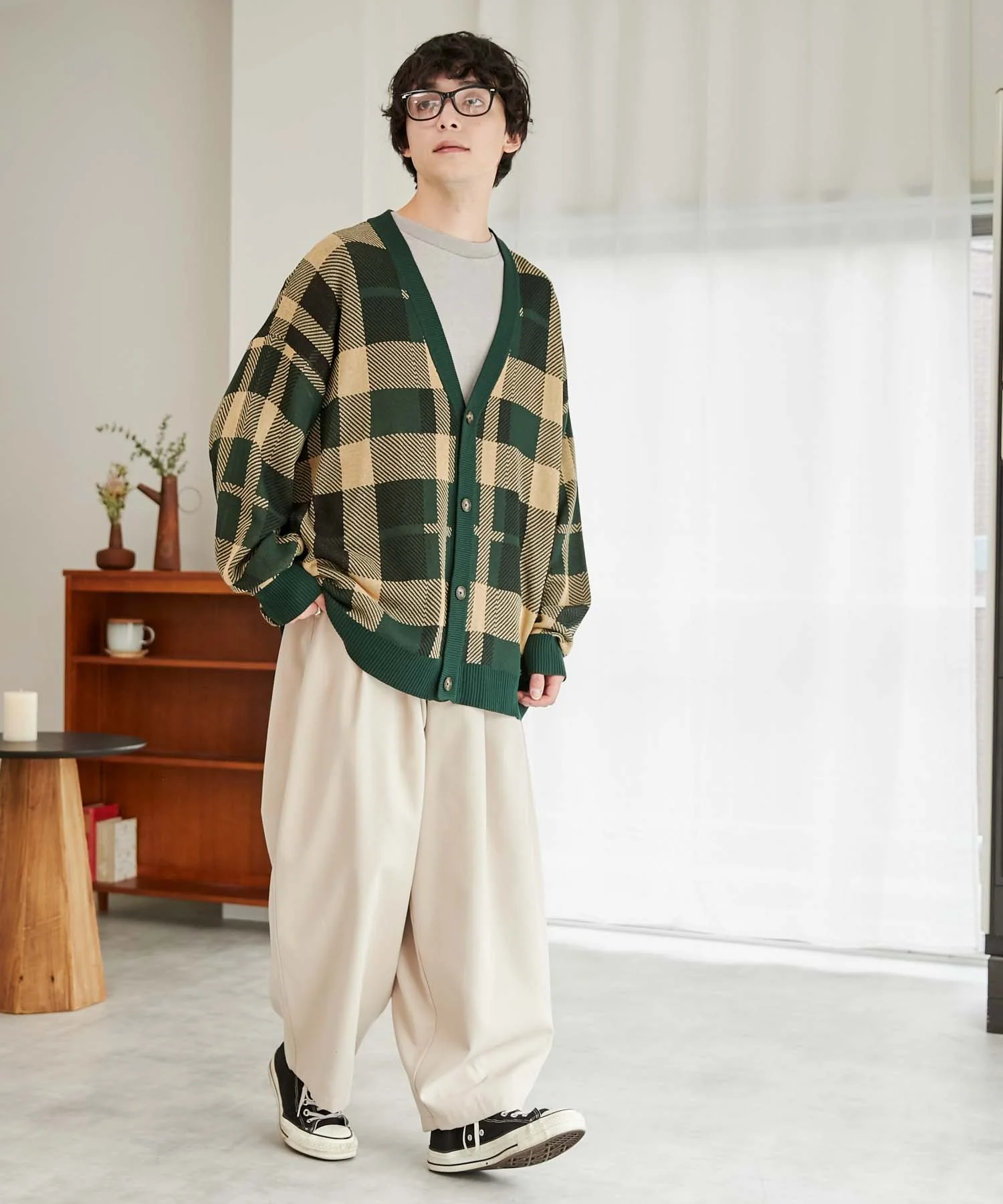 リネンライク総柄ルーズカーディガン - Image 22