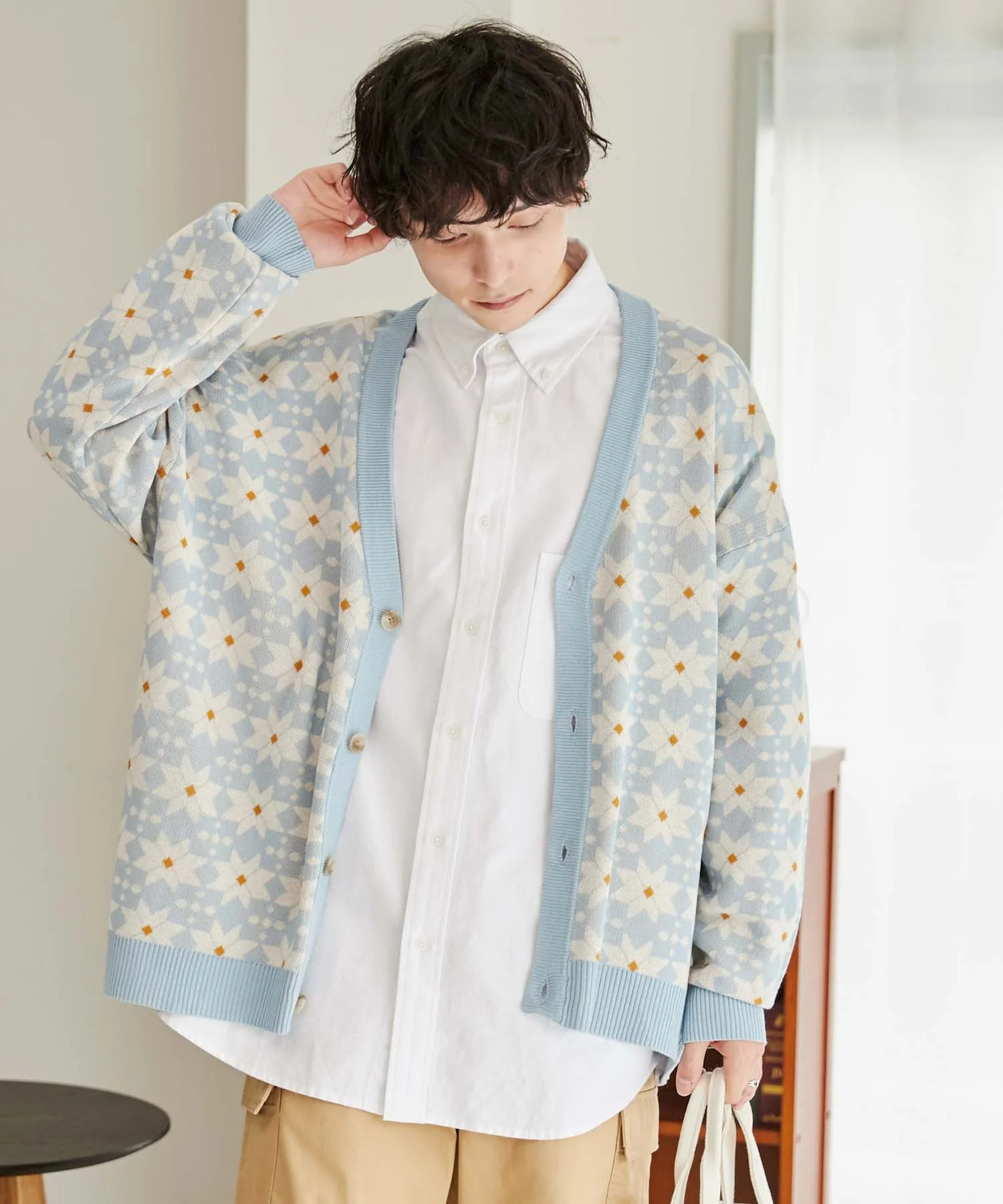 リネンライク総柄ルーズカーディガン - Image 30