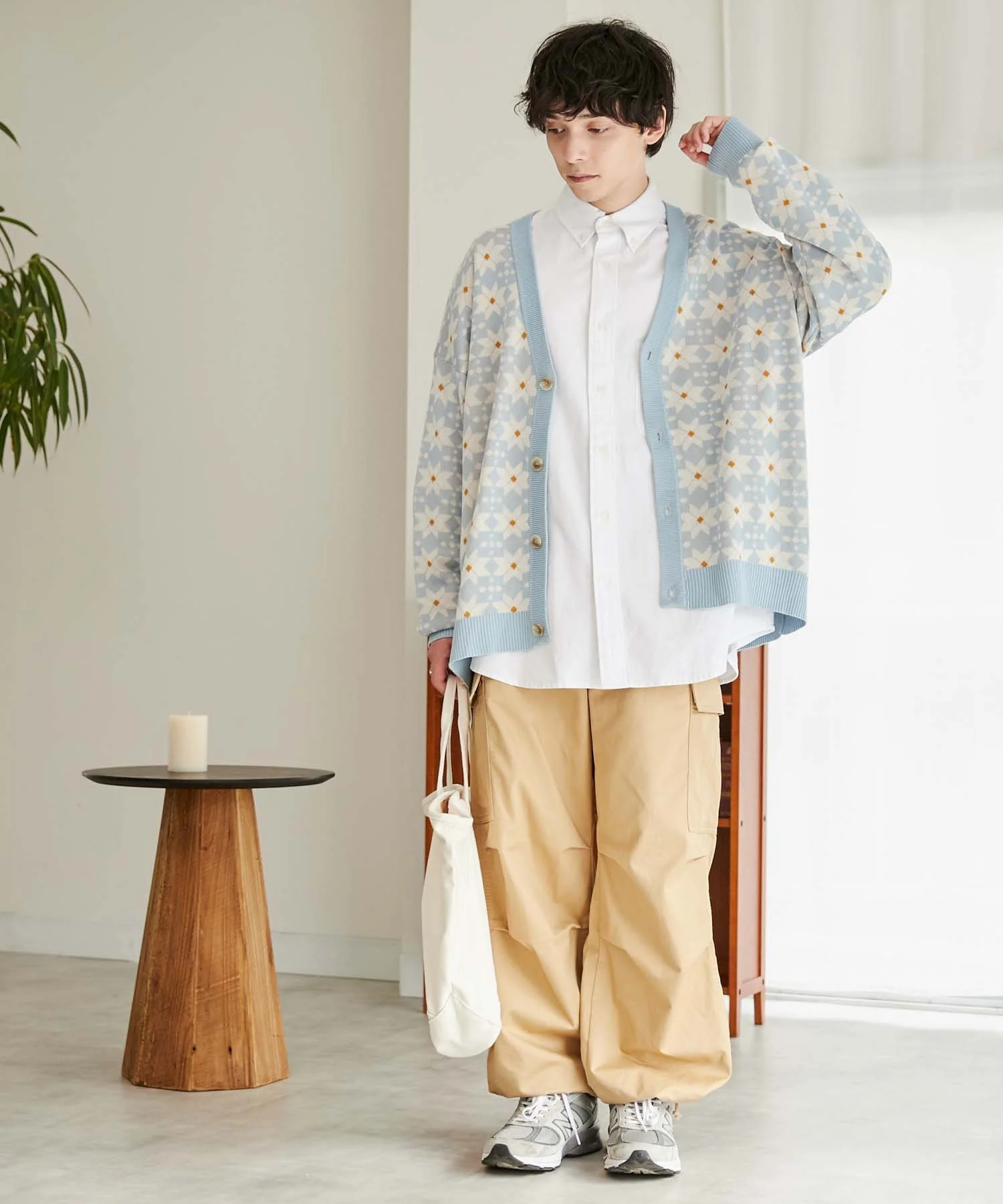 リネンライク総柄ルーズカーディガン - Image 32