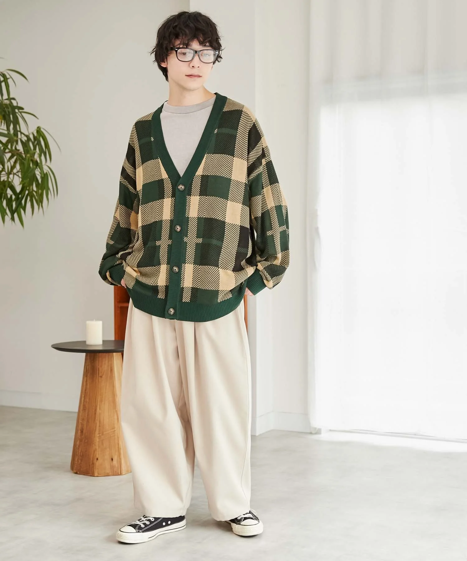 リネンライク総柄ルーズカーディガン - Image 6