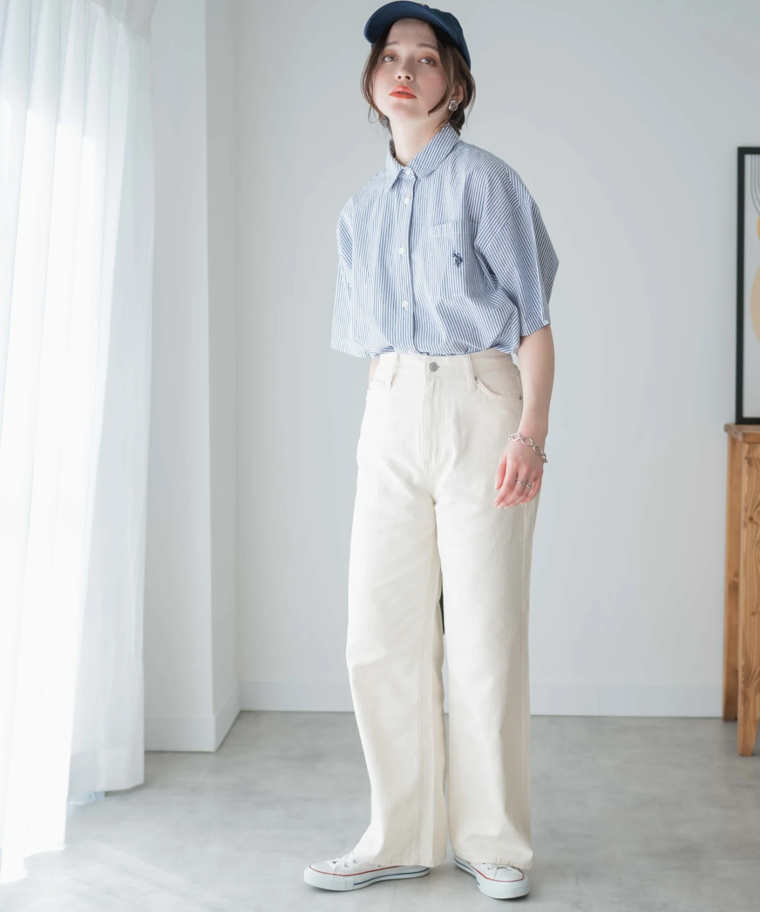 カラーウエストフィットワイドストレートパンツ - Image 16