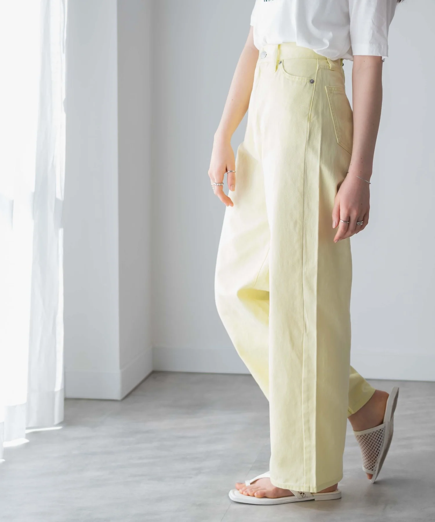 カラーウエストフィットワイドストレートパンツ - Image 18
