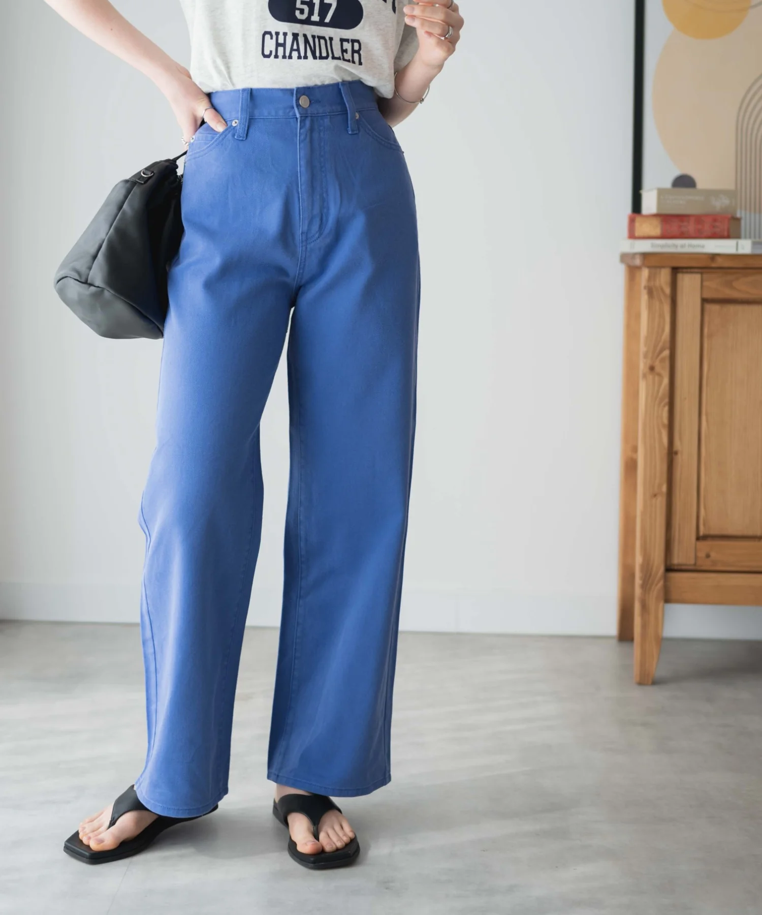 カラーウエストフィットワイドストレートパンツ - Image 22
