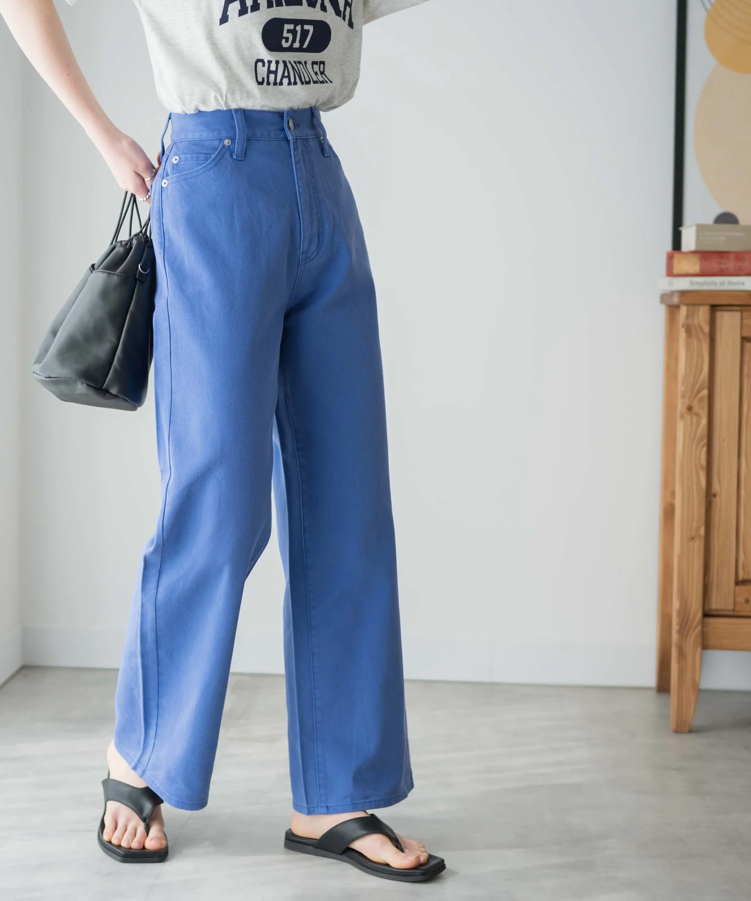 カラーウエストフィットワイドストレートパンツ - Image 23