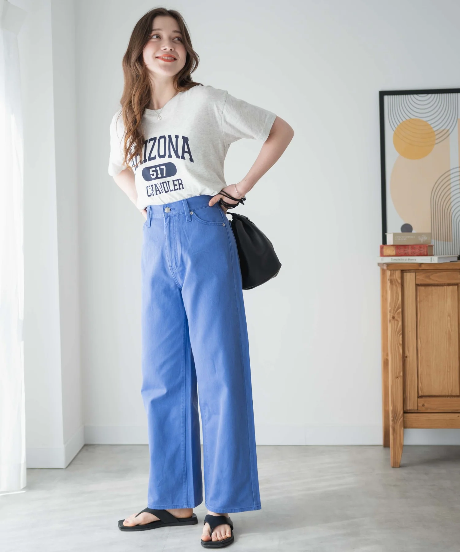 カラーウエストフィットワイドストレートパンツ - Image 7