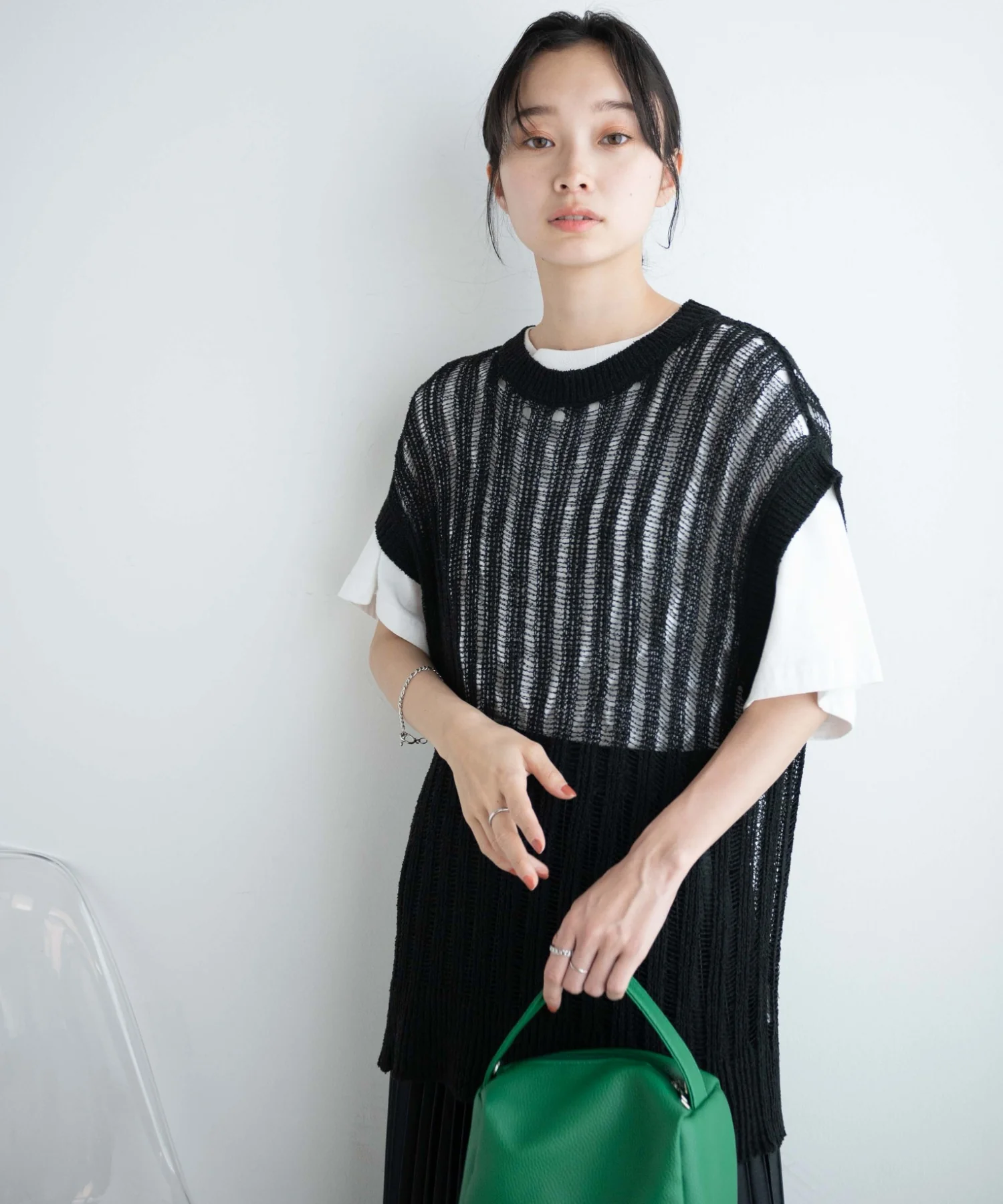 ルーズメッシュニットベスト - Image 10