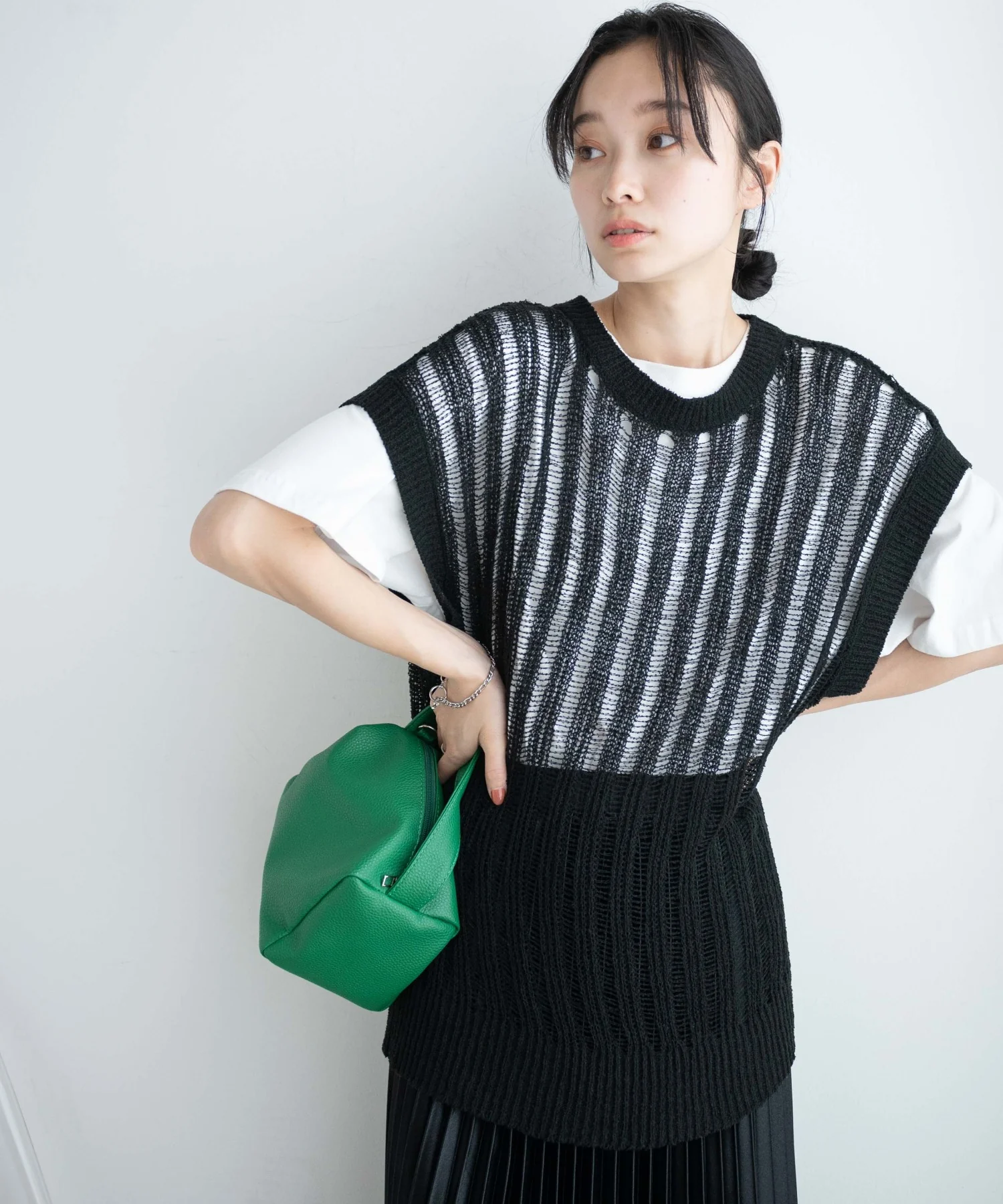 ルーズメッシュニットベスト - Image 11