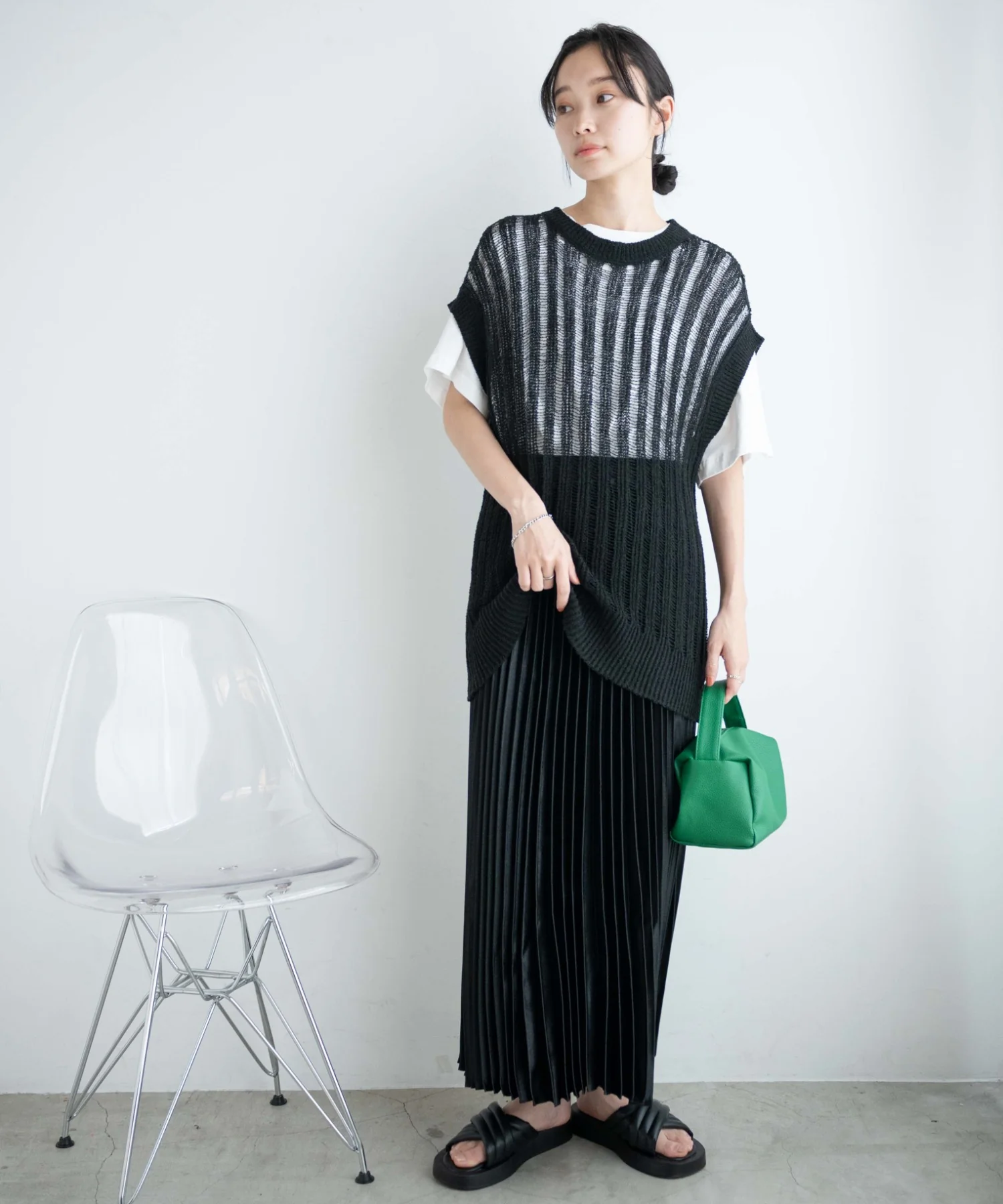 ルーズメッシュニットベスト - Image 14