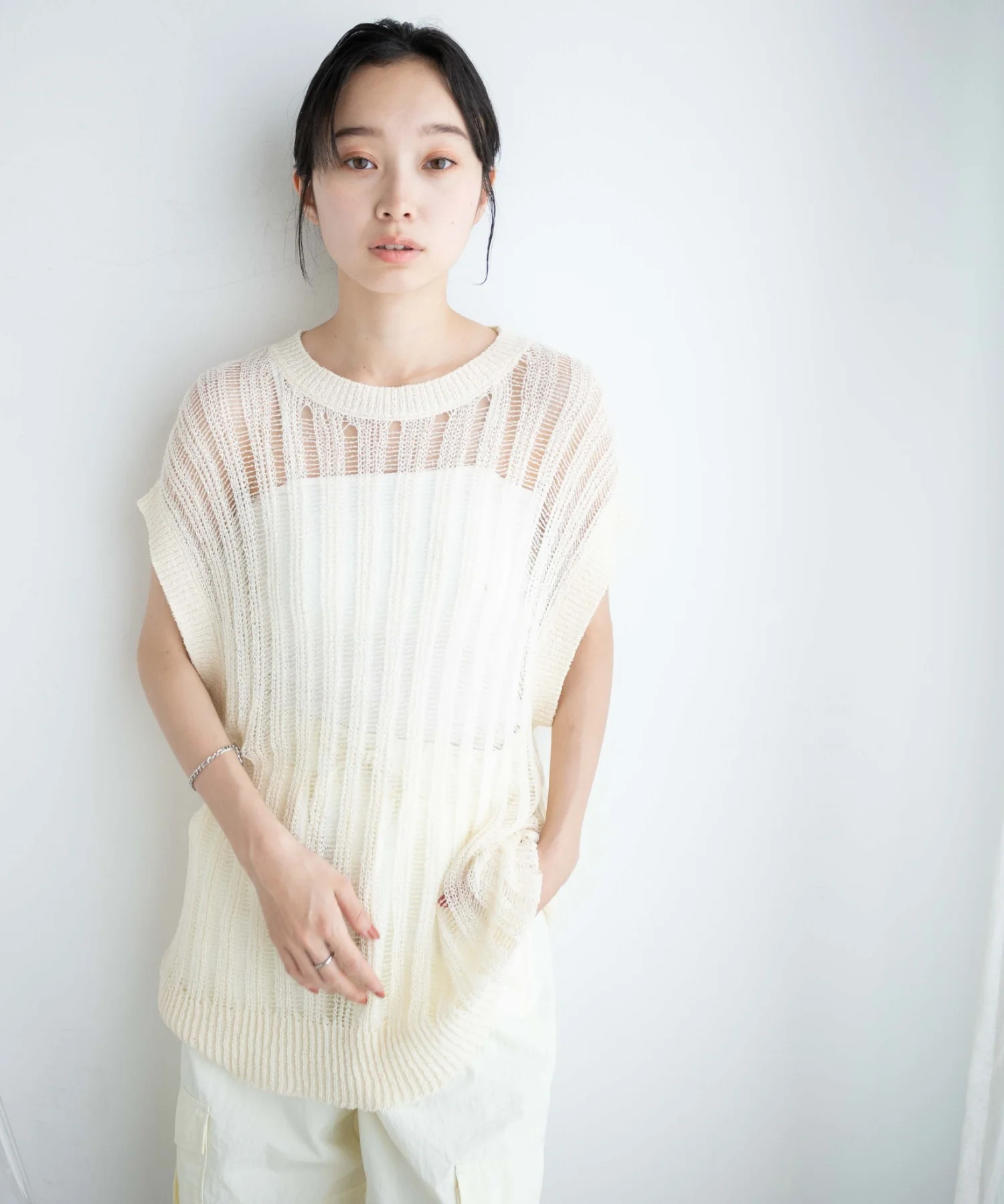 ルーズメッシュニットベスト - Image 16