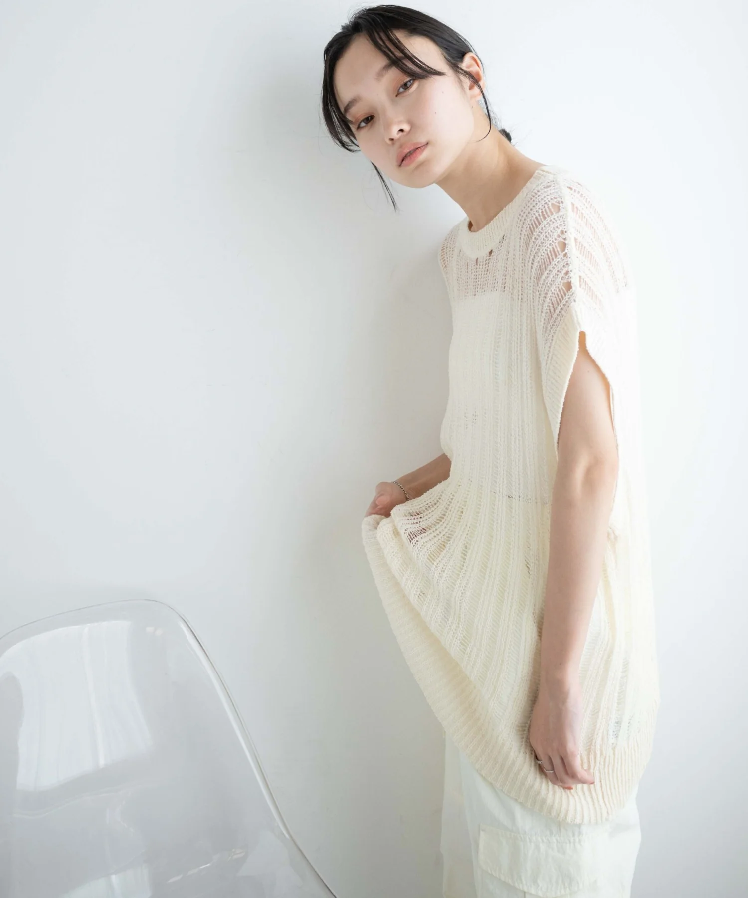 ルーズメッシュニットベスト - Image 17