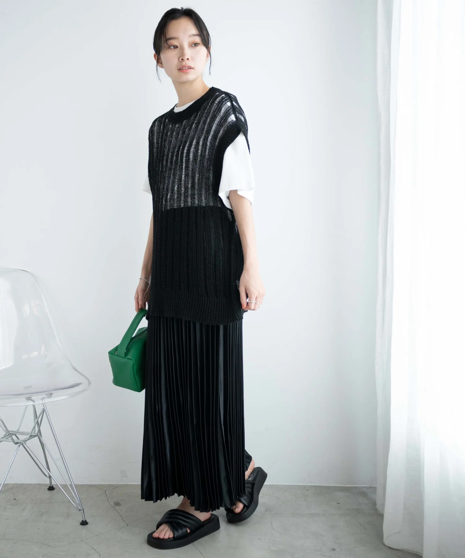 ルーズメッシュニットベスト - Image 3