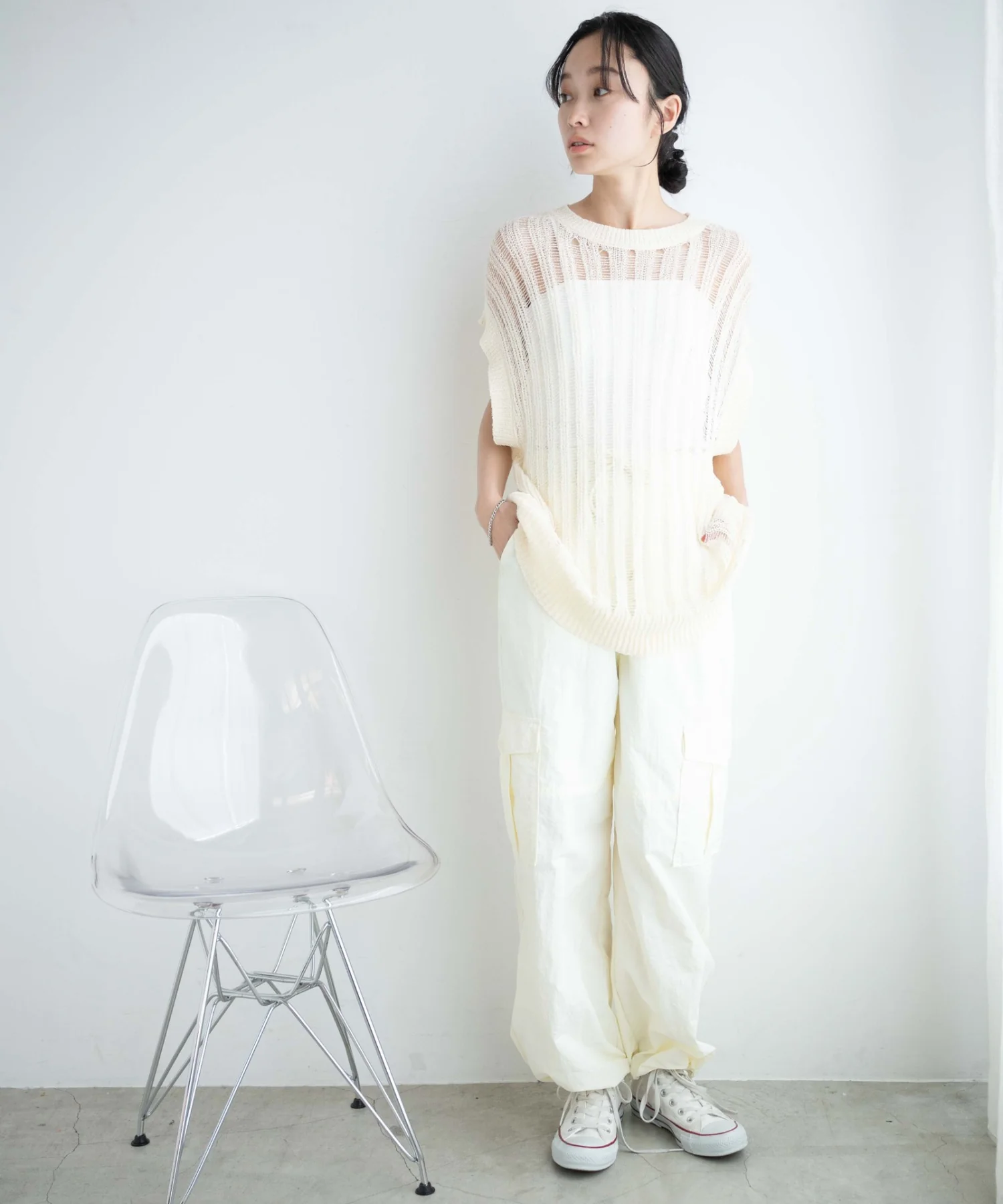 ルーズメッシュニットベスト - Image 4