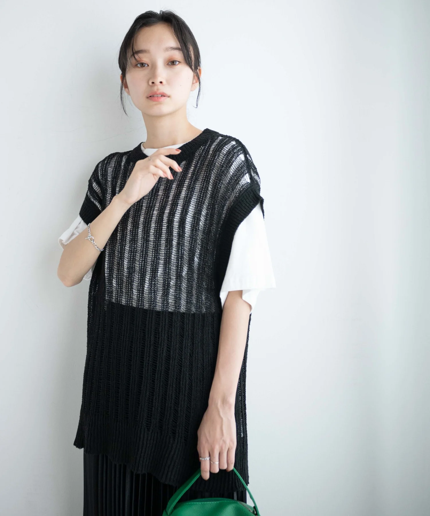 ルーズメッシュニットベスト - Image 9