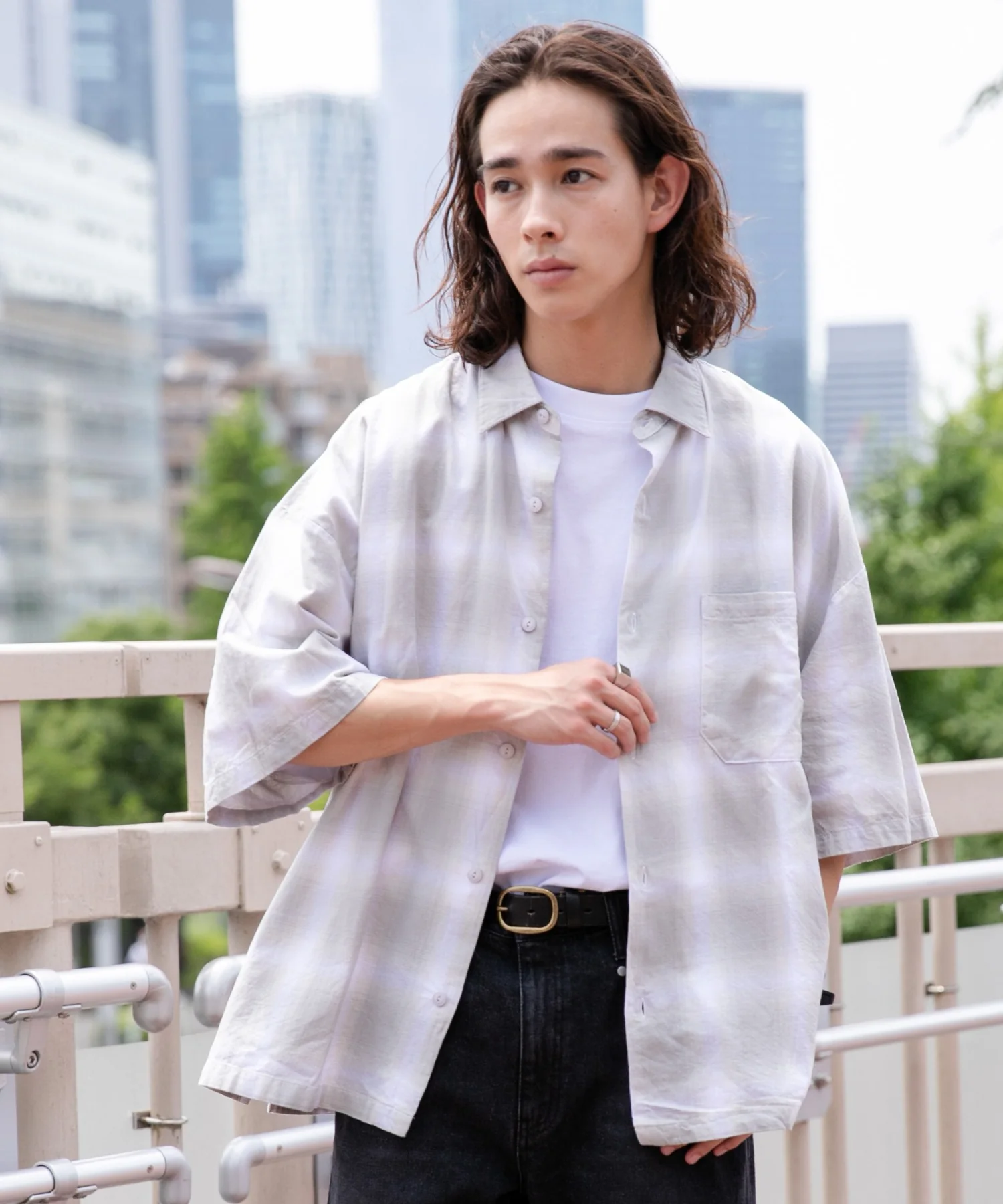 オンブレチェックBIGシャツ - Image 7