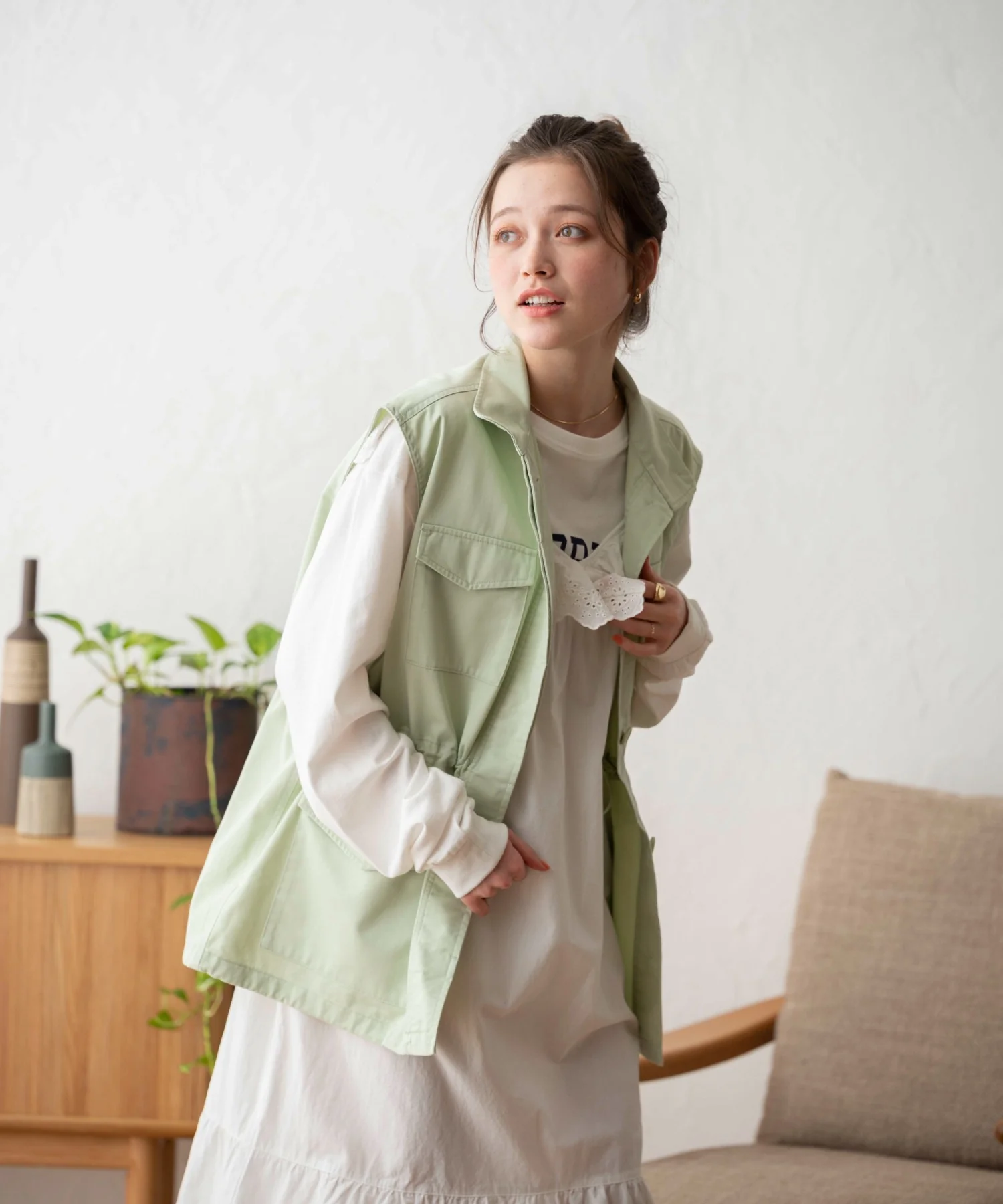 スタンドネックミリタリーベスト - Image 19