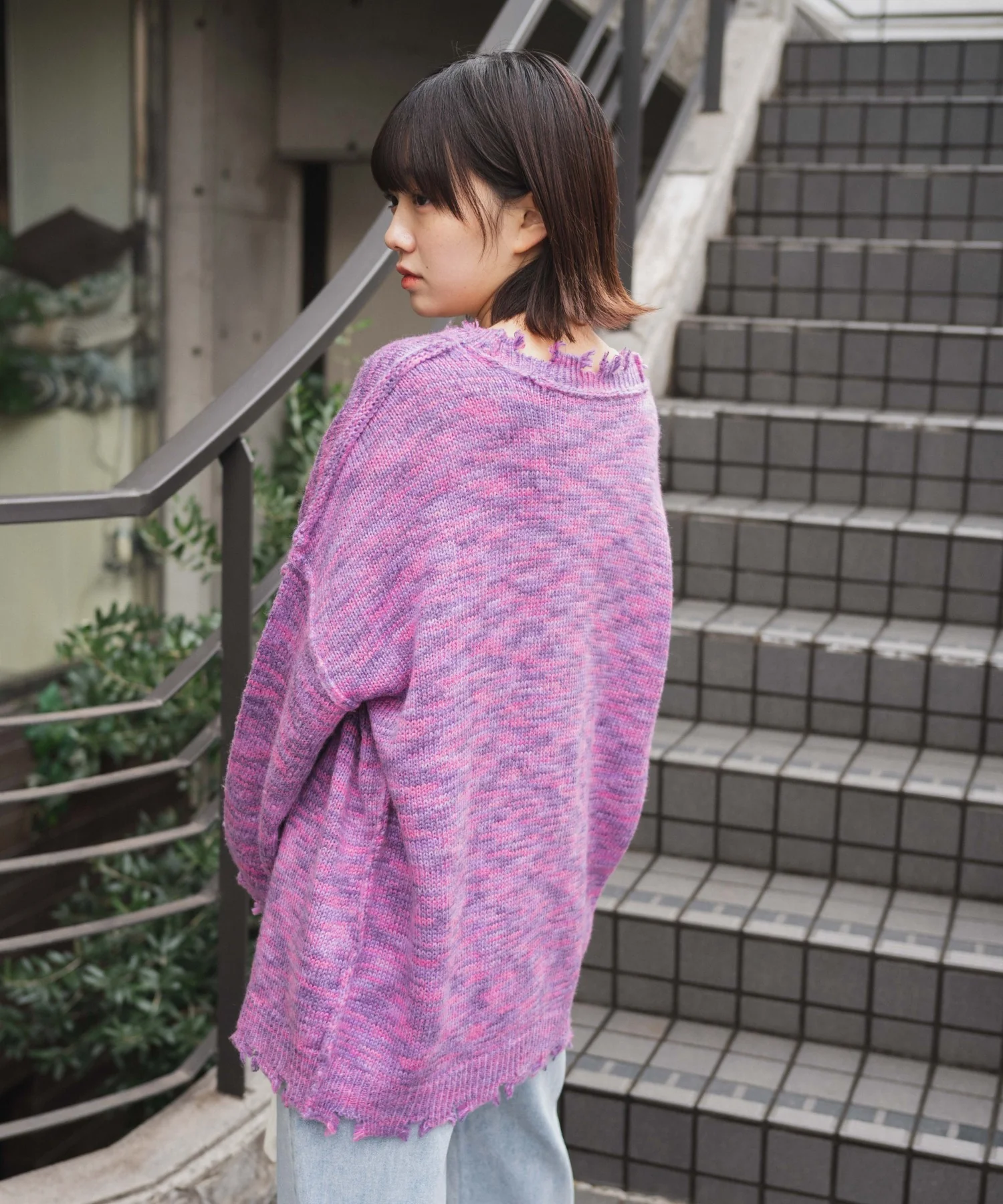 ダメージミックスカラービッグカーデ - Image 17