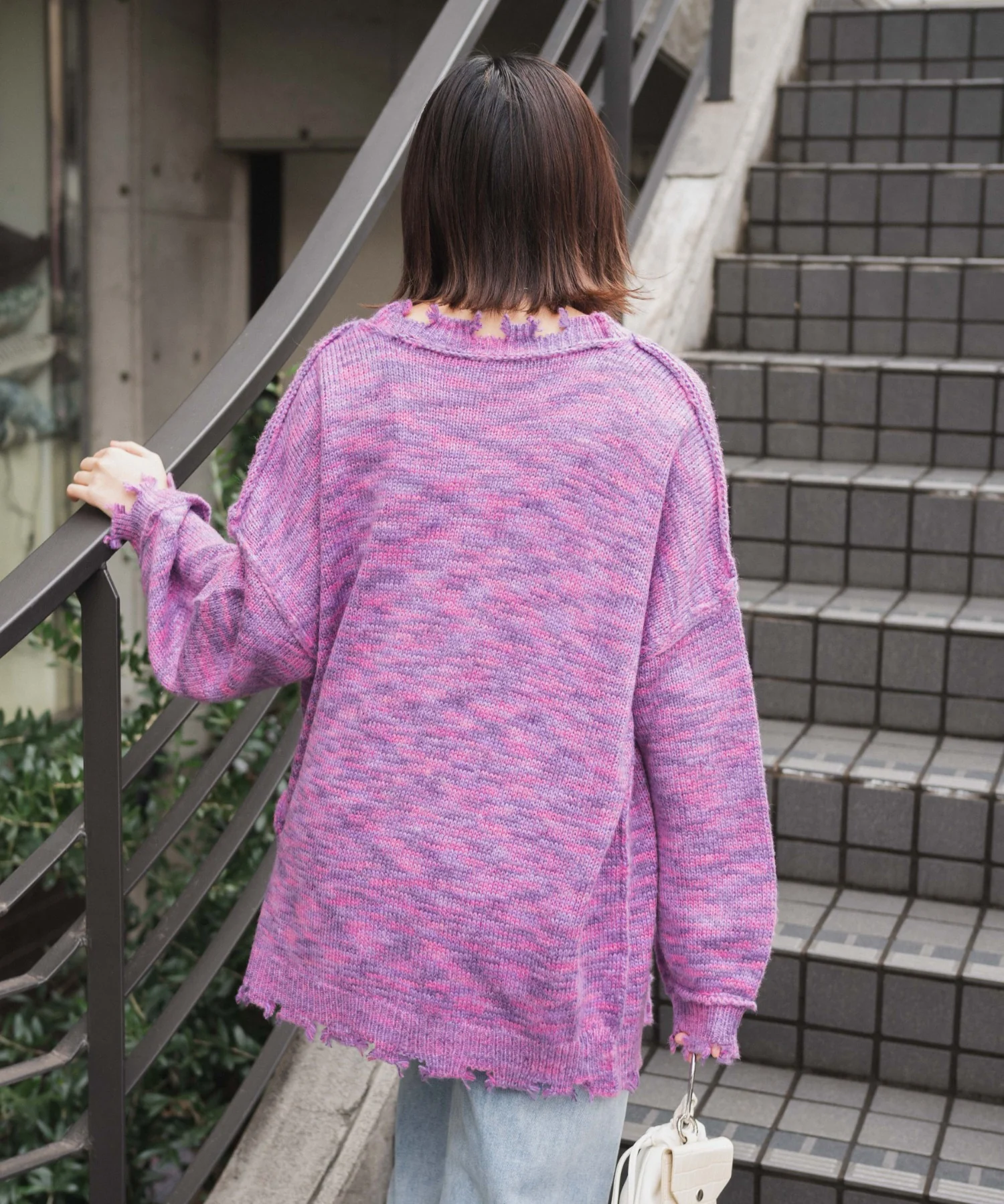 ダメージミックスカラービッグカーデ - Image 18