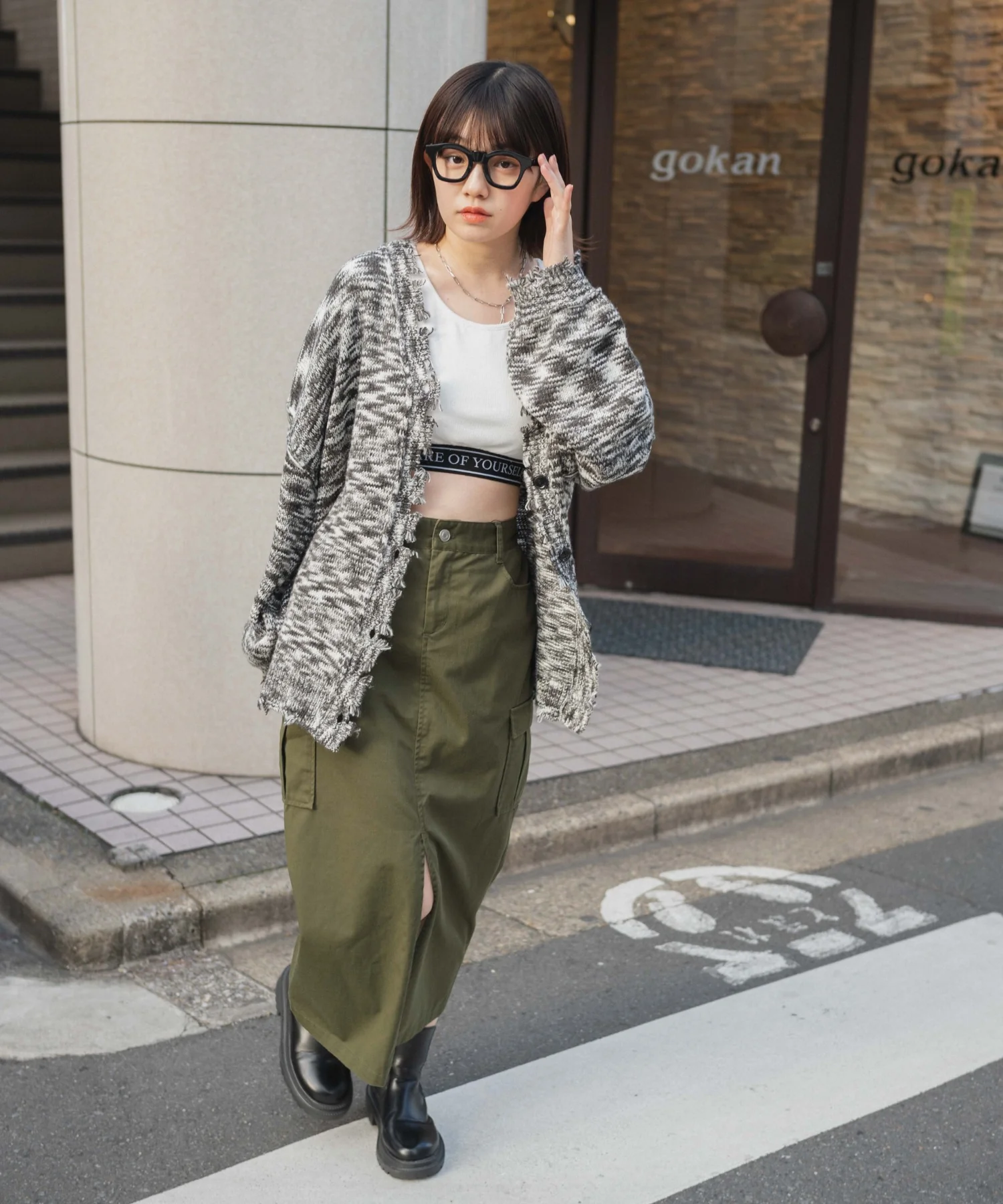 ダメージミックスカラービッグカーデ - Image 28