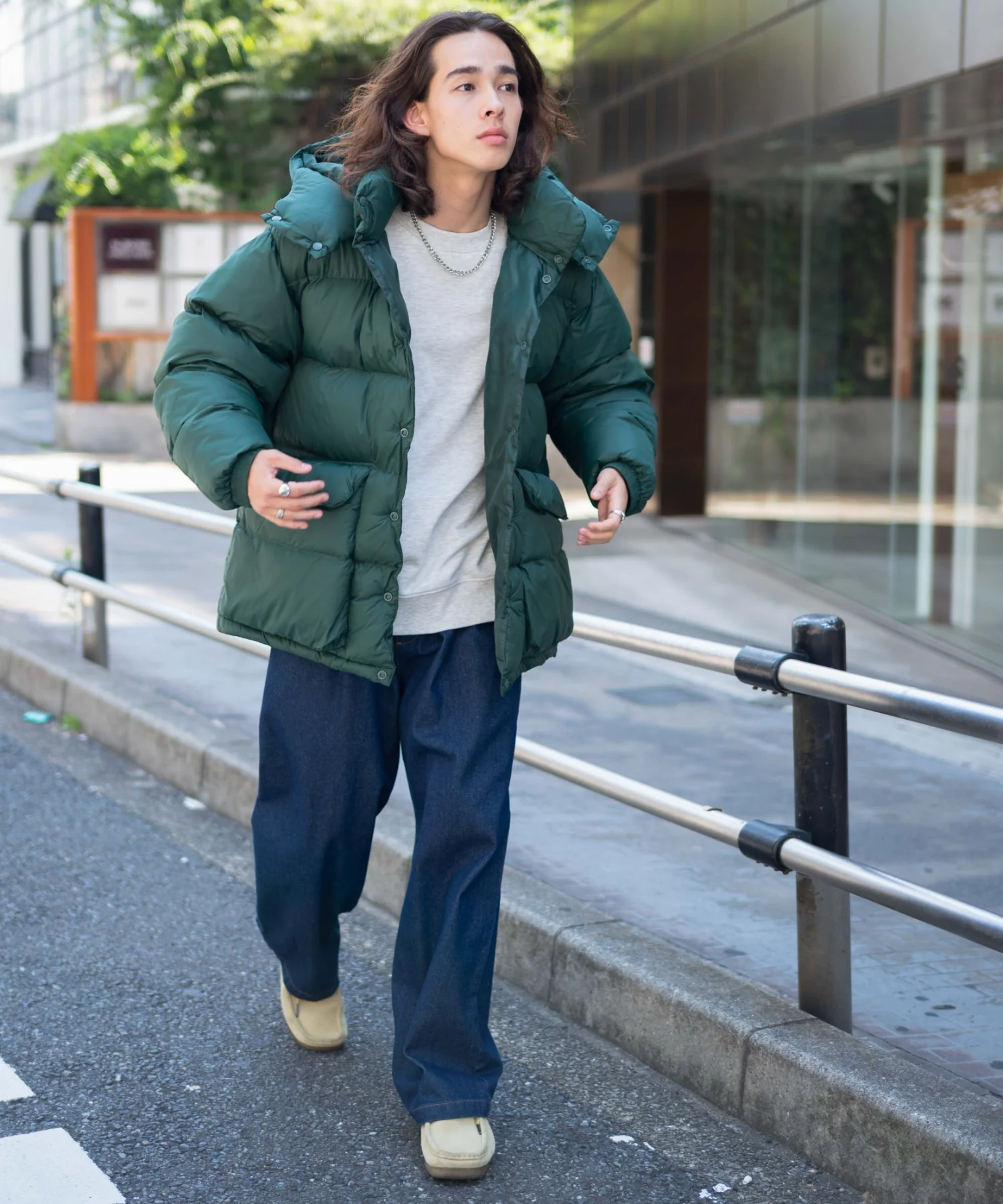 カラーナイロンパテッドブルゾン - Image 9
