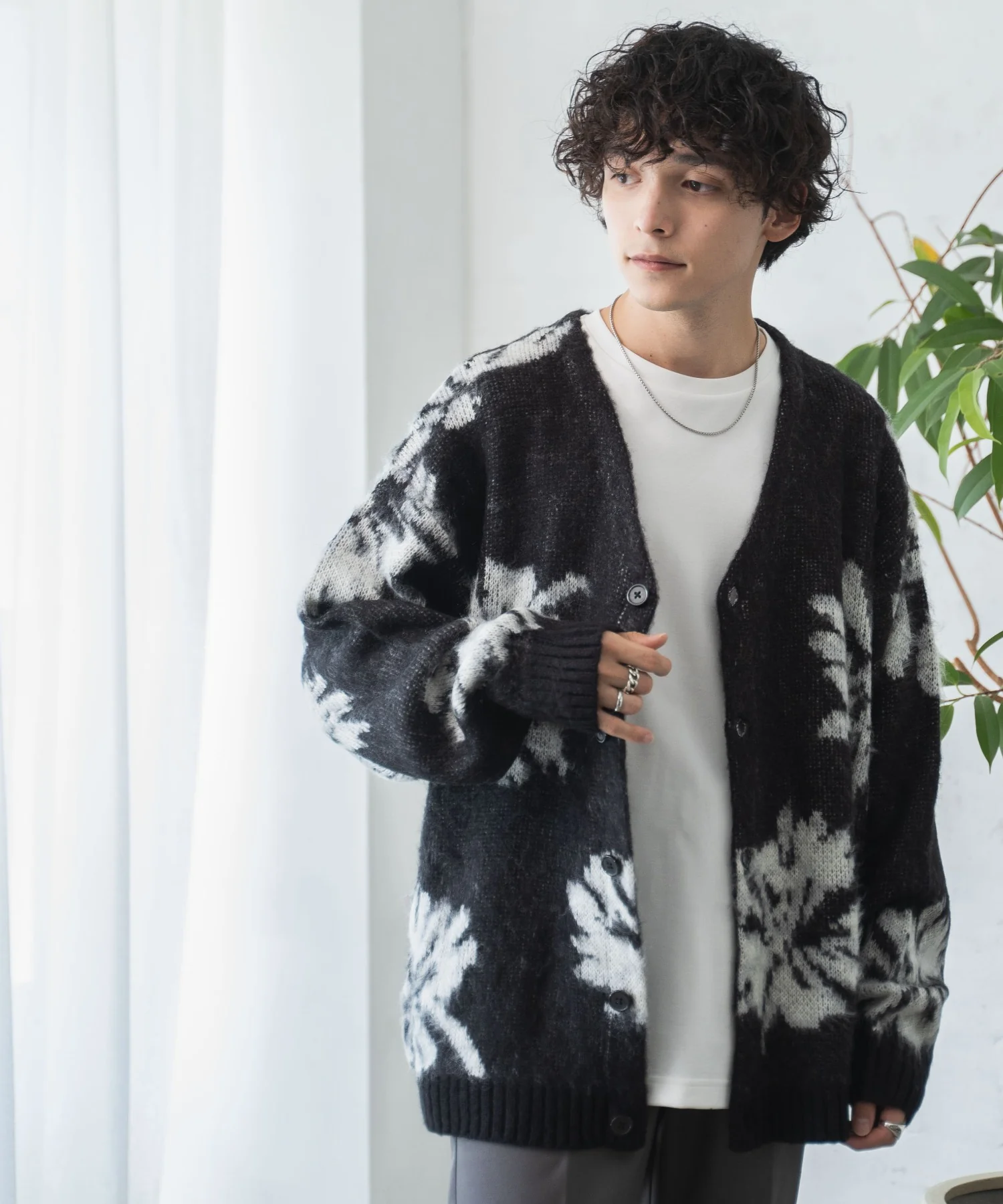モヘアライク総柄BIGカーディガン - Image 10