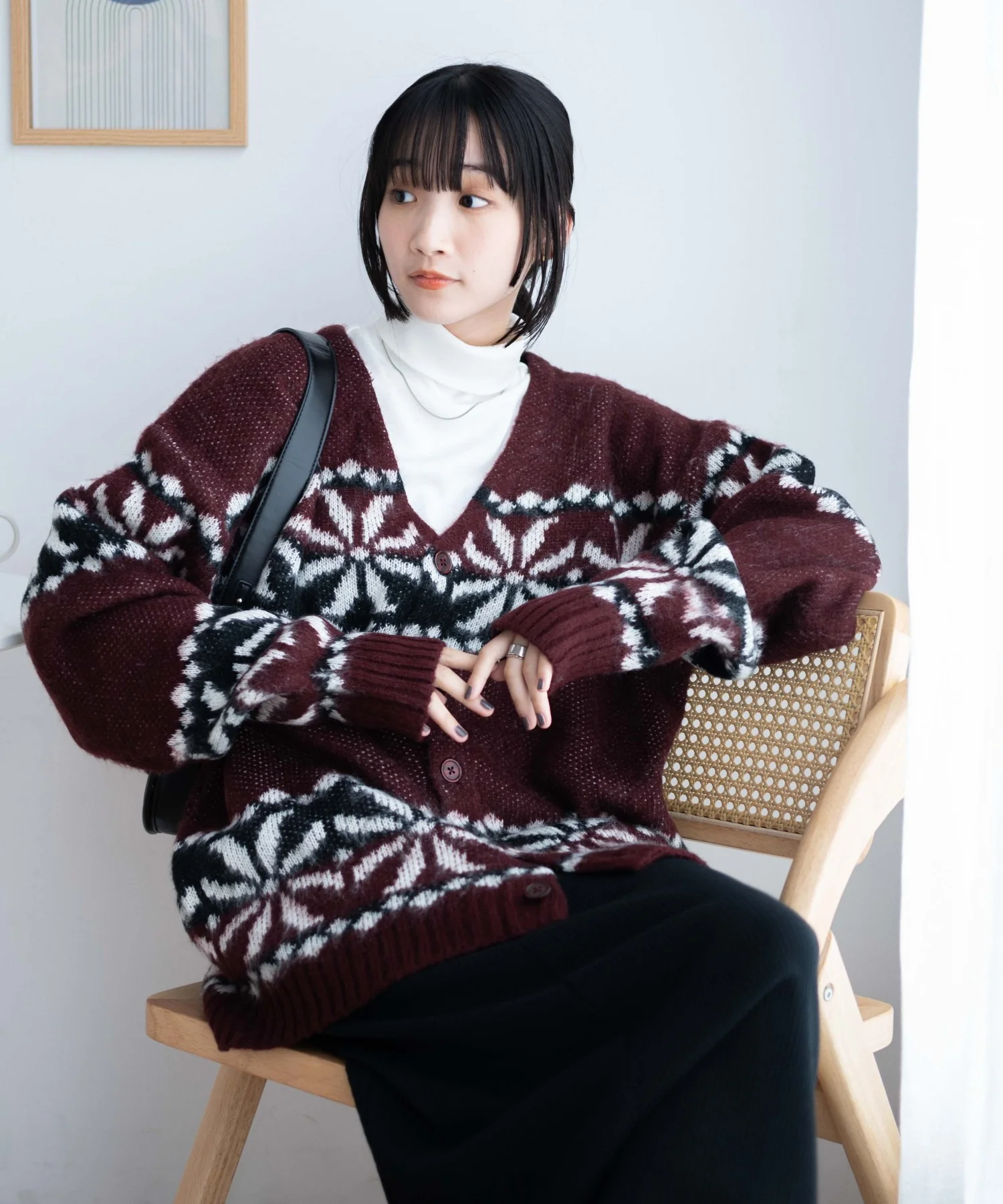 モヘアライク総柄BIGカーディガン - Image 11