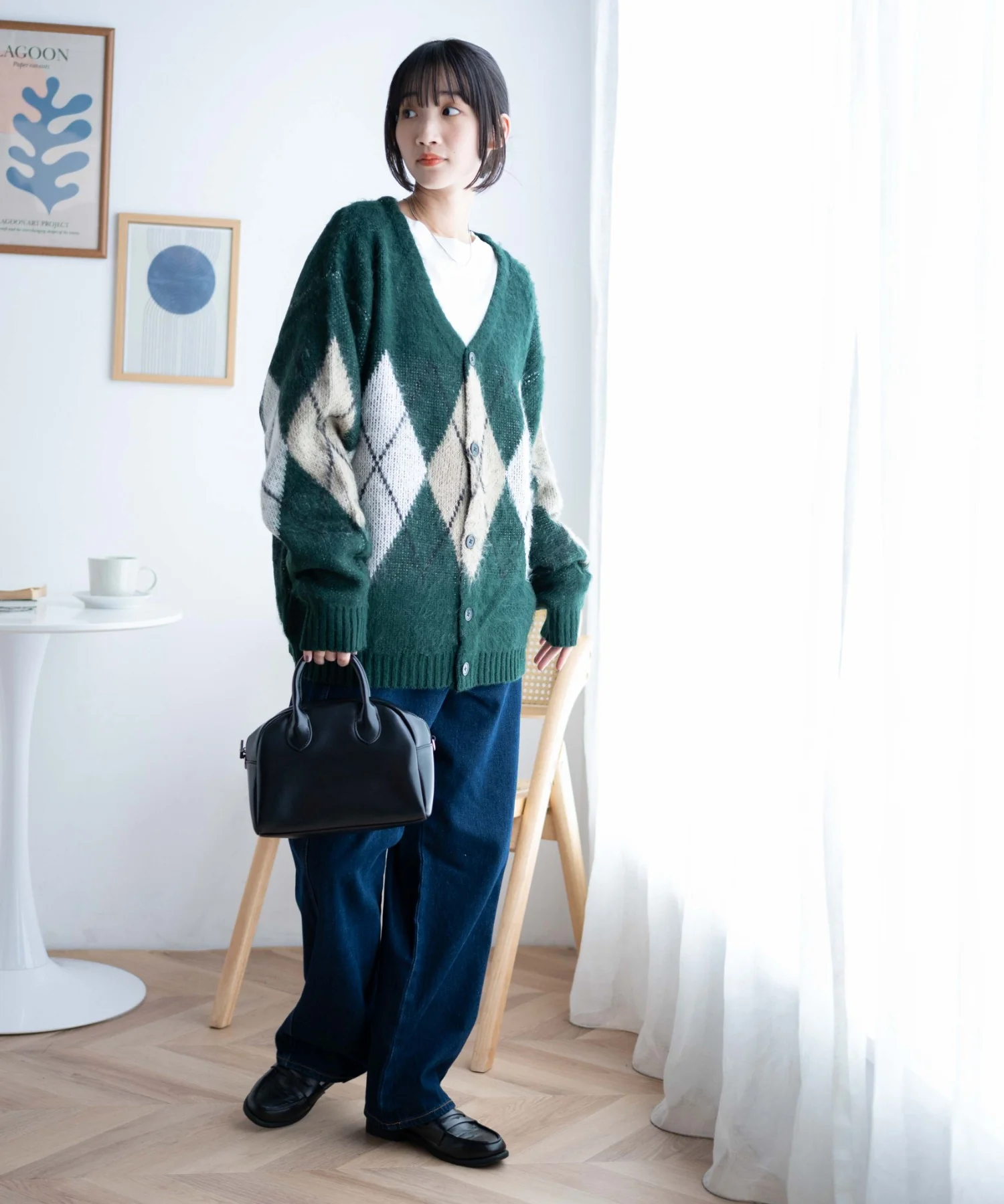 モヘアライク総柄BIGカーディガン - Image 13