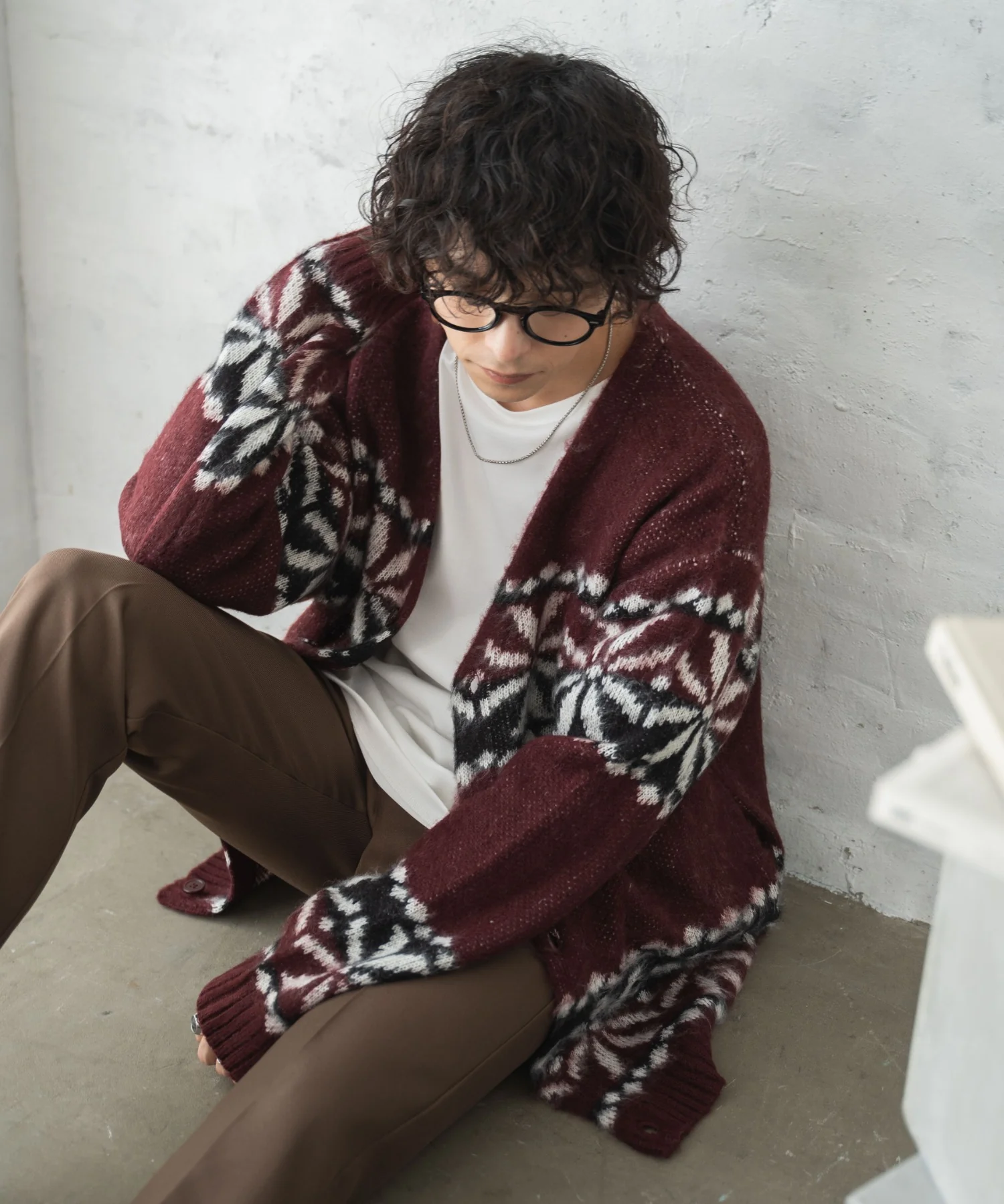 モヘアライク総柄BIGカーディガン - Image 2