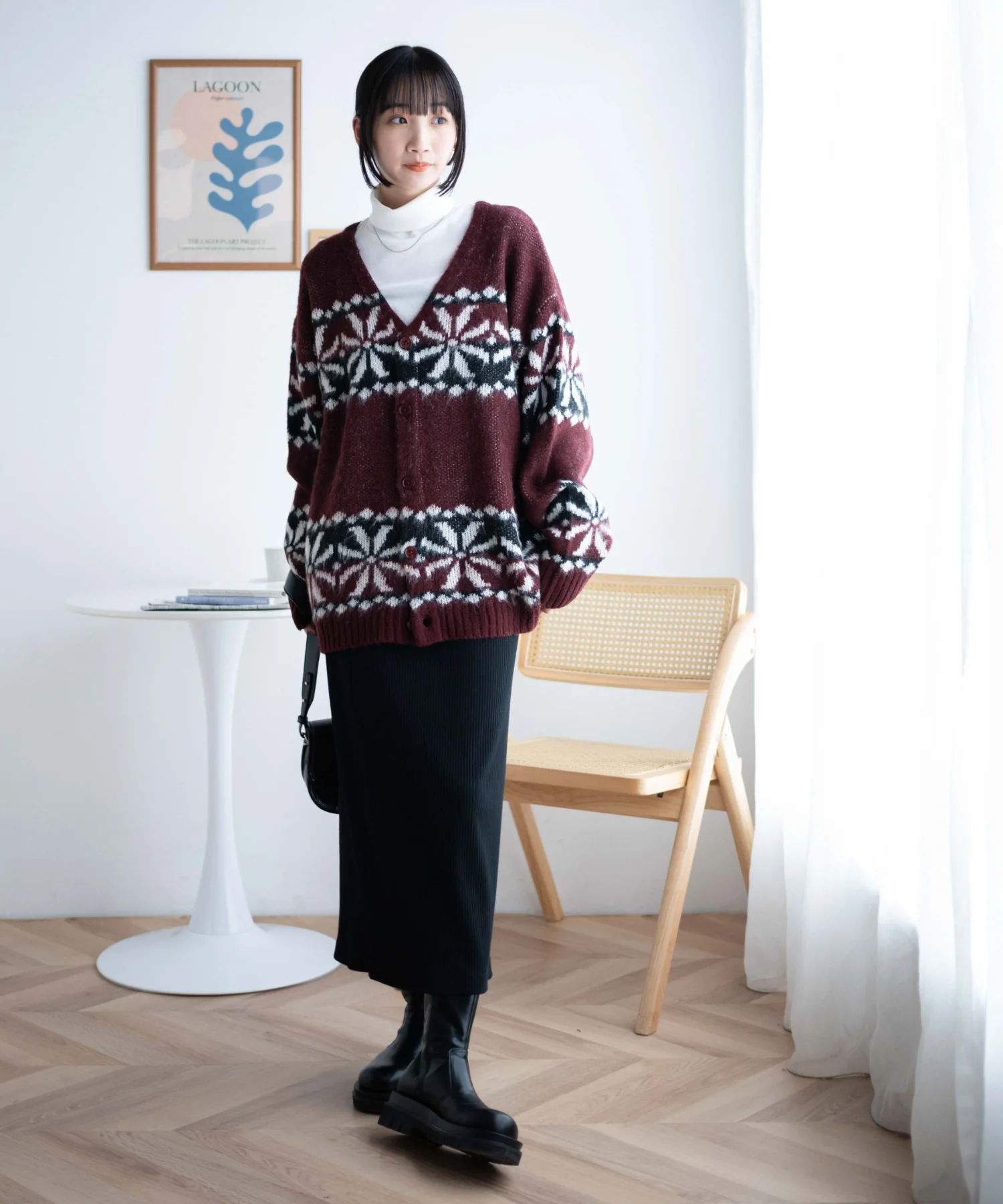 モヘアライク総柄BIGカーディガン - Image 21