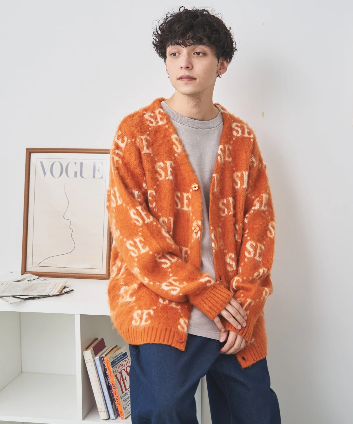 モヘアライク総柄BIGカーディガン - Image 3