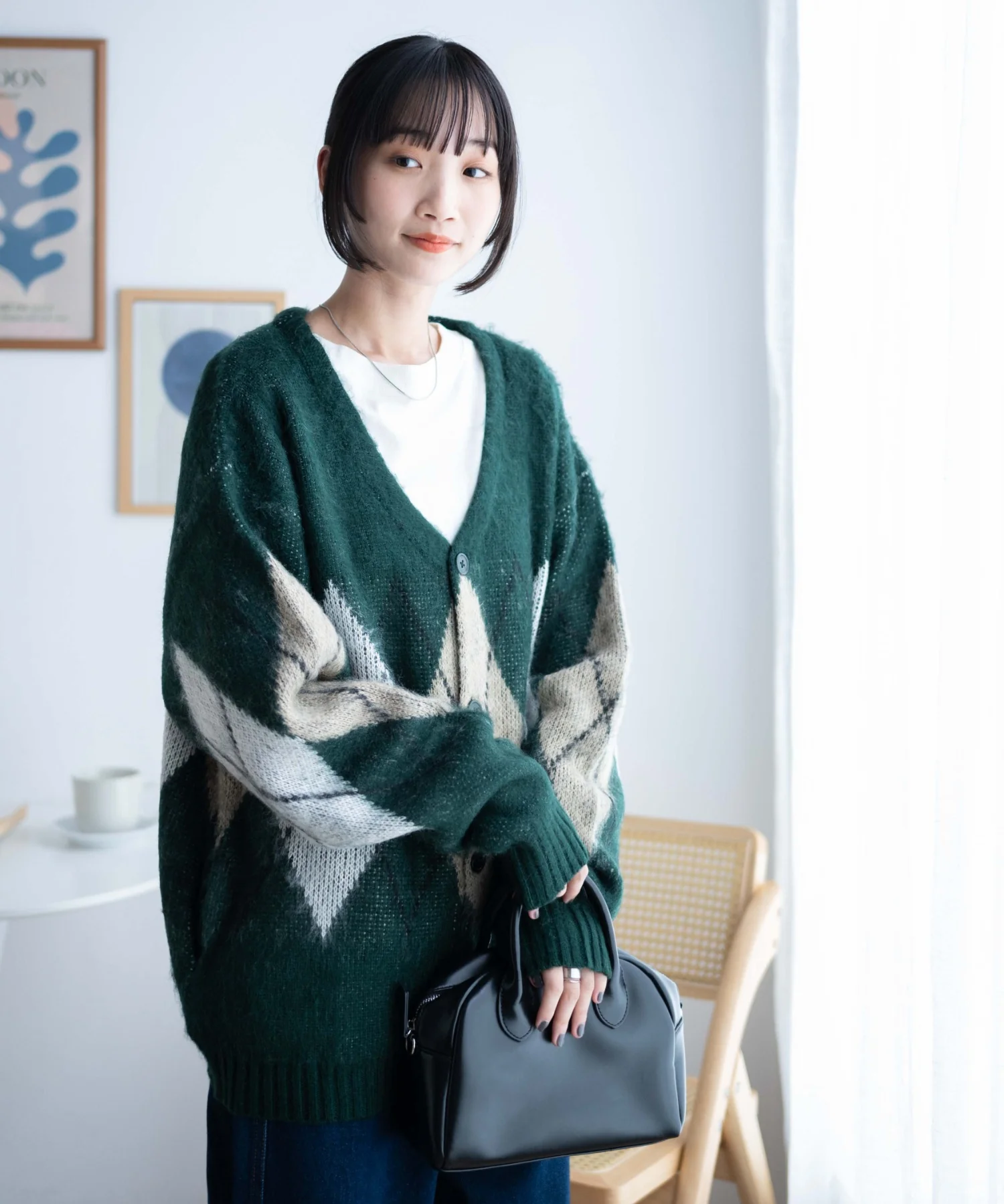モヘアライク総柄BIGカーディガン - Image 30
