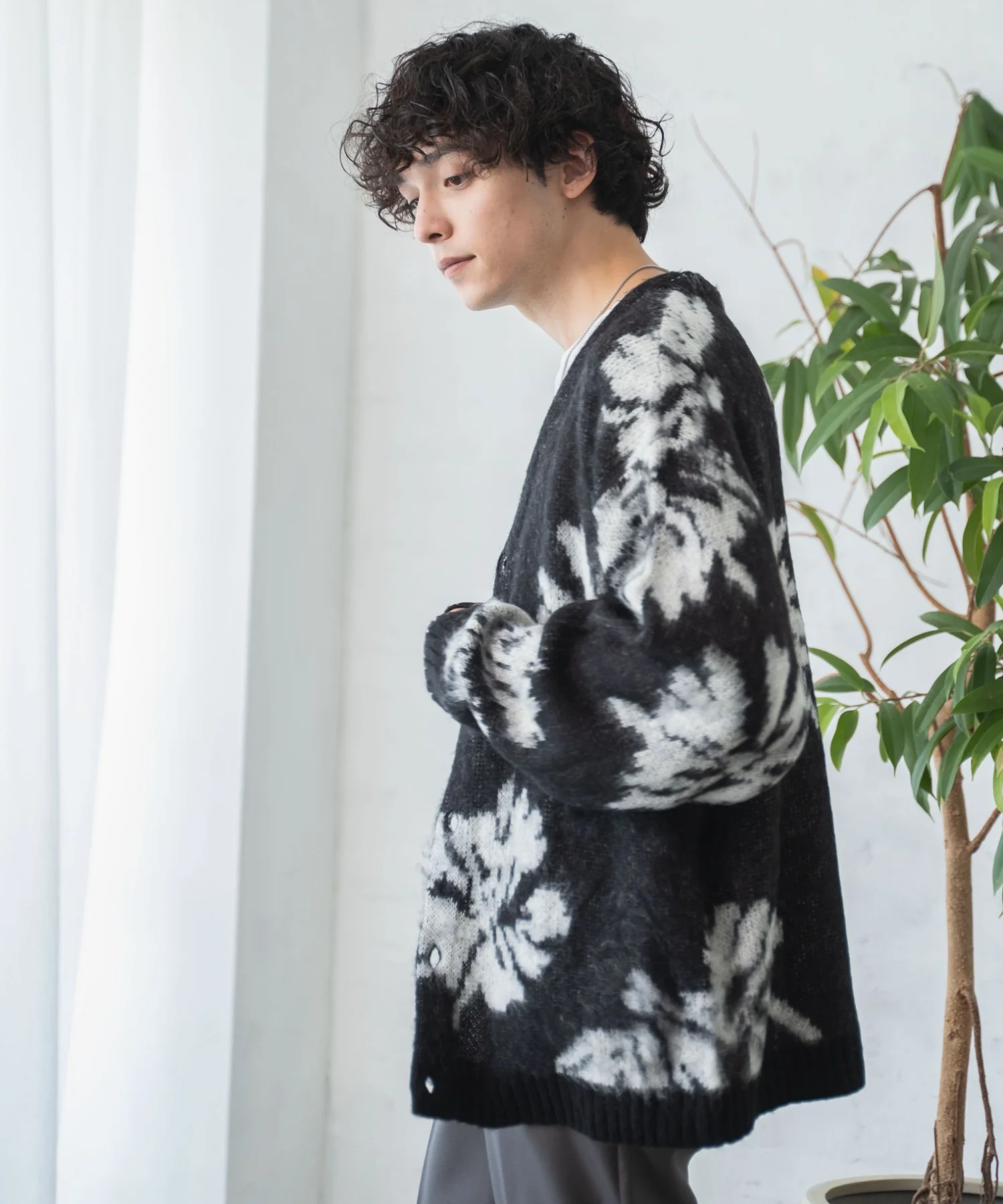 モヘアライク総柄BIGカーディガン - Image 37
