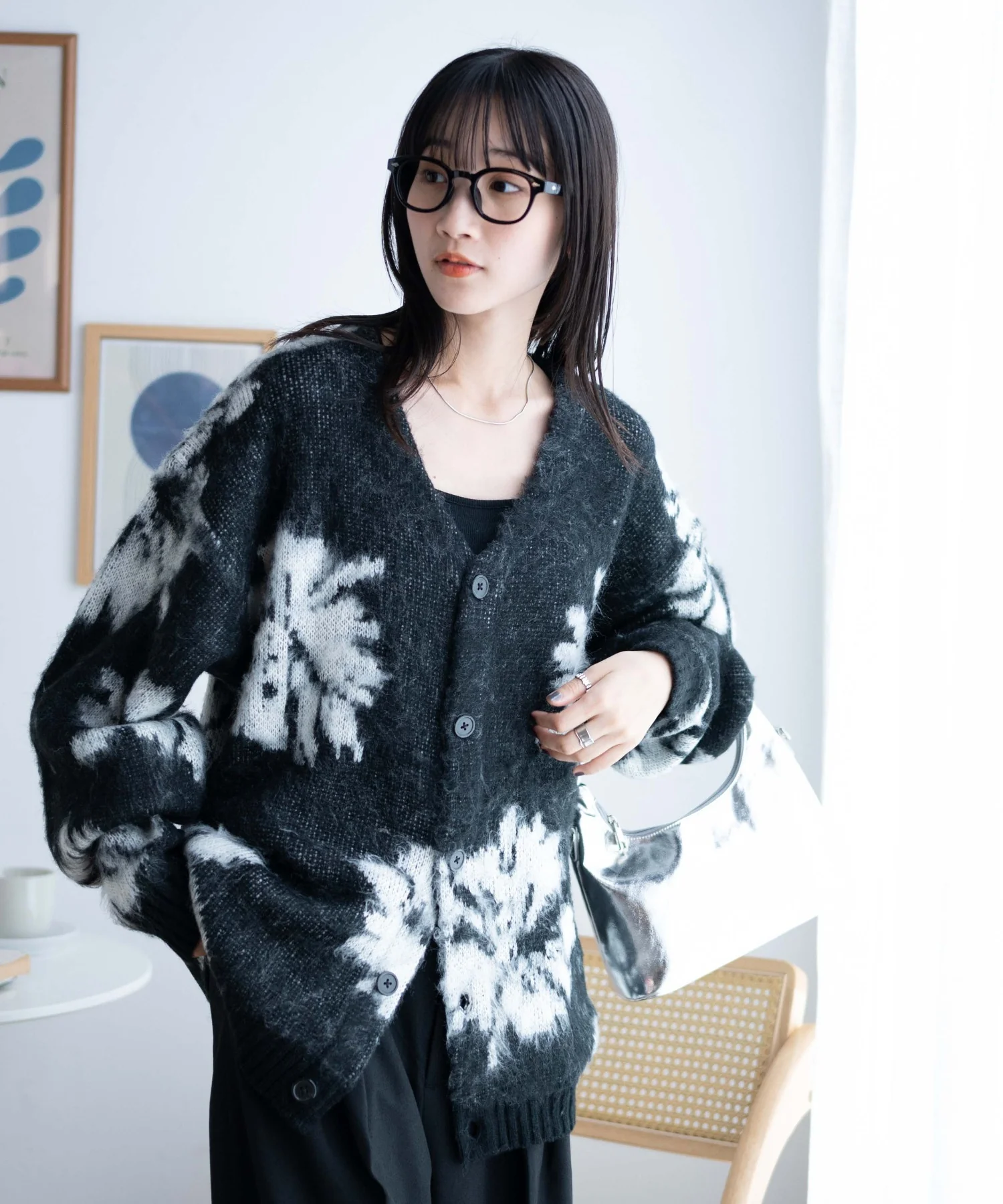モヘアライク総柄BIGカーディガン - Image 39