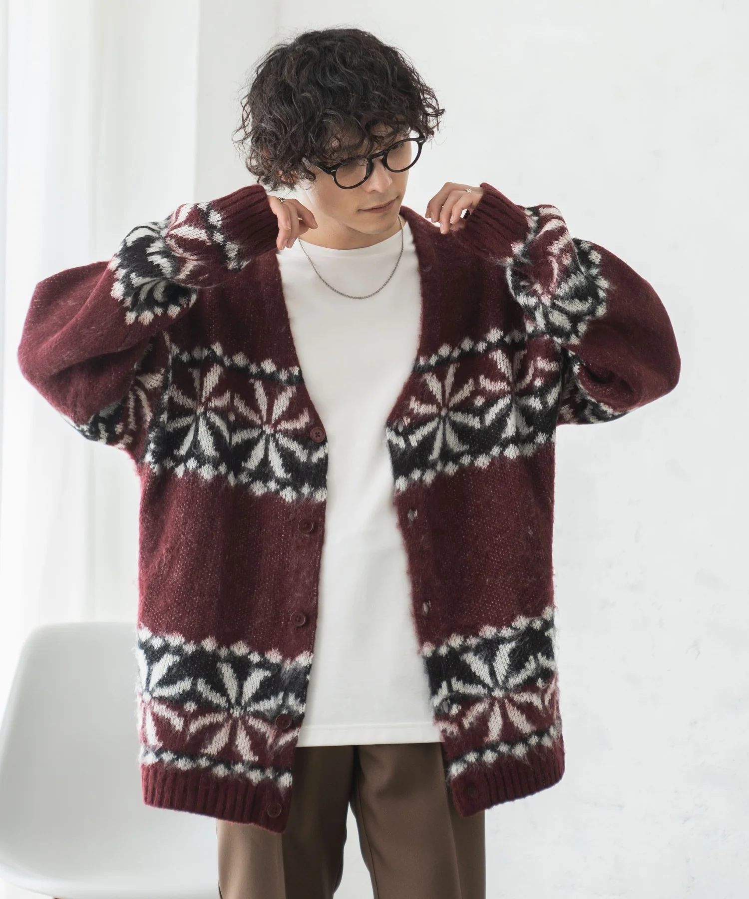 モヘアライク総柄BIGカーディガン - Image 41