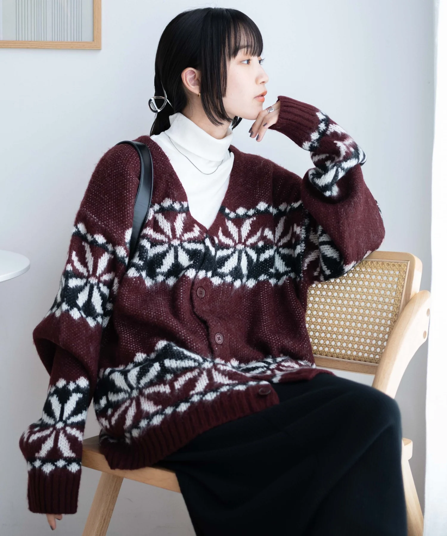 モヘアライク総柄BIGカーディガン - Image 42