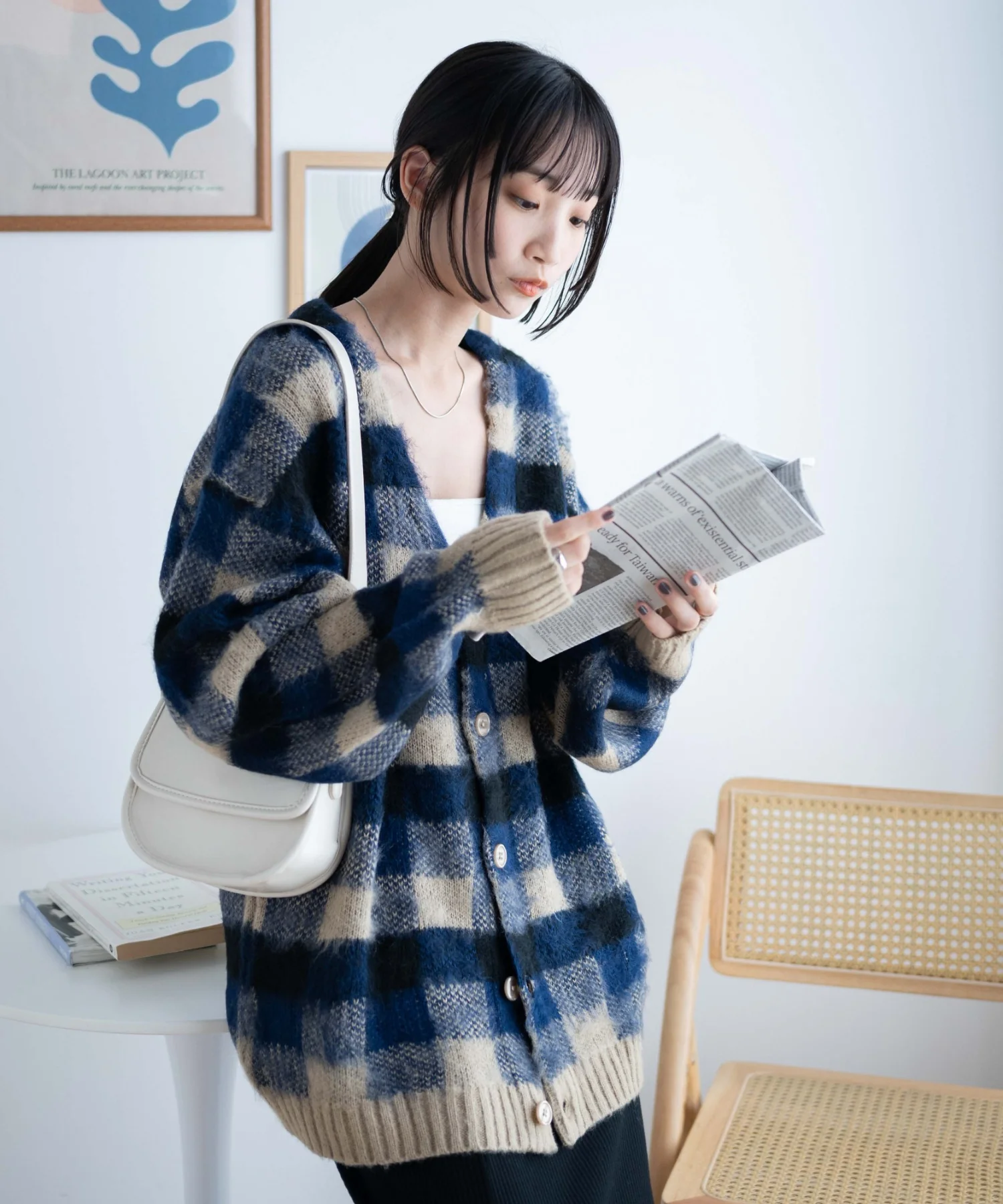 モヘアライク総柄BIGカーディガン - Image 5
