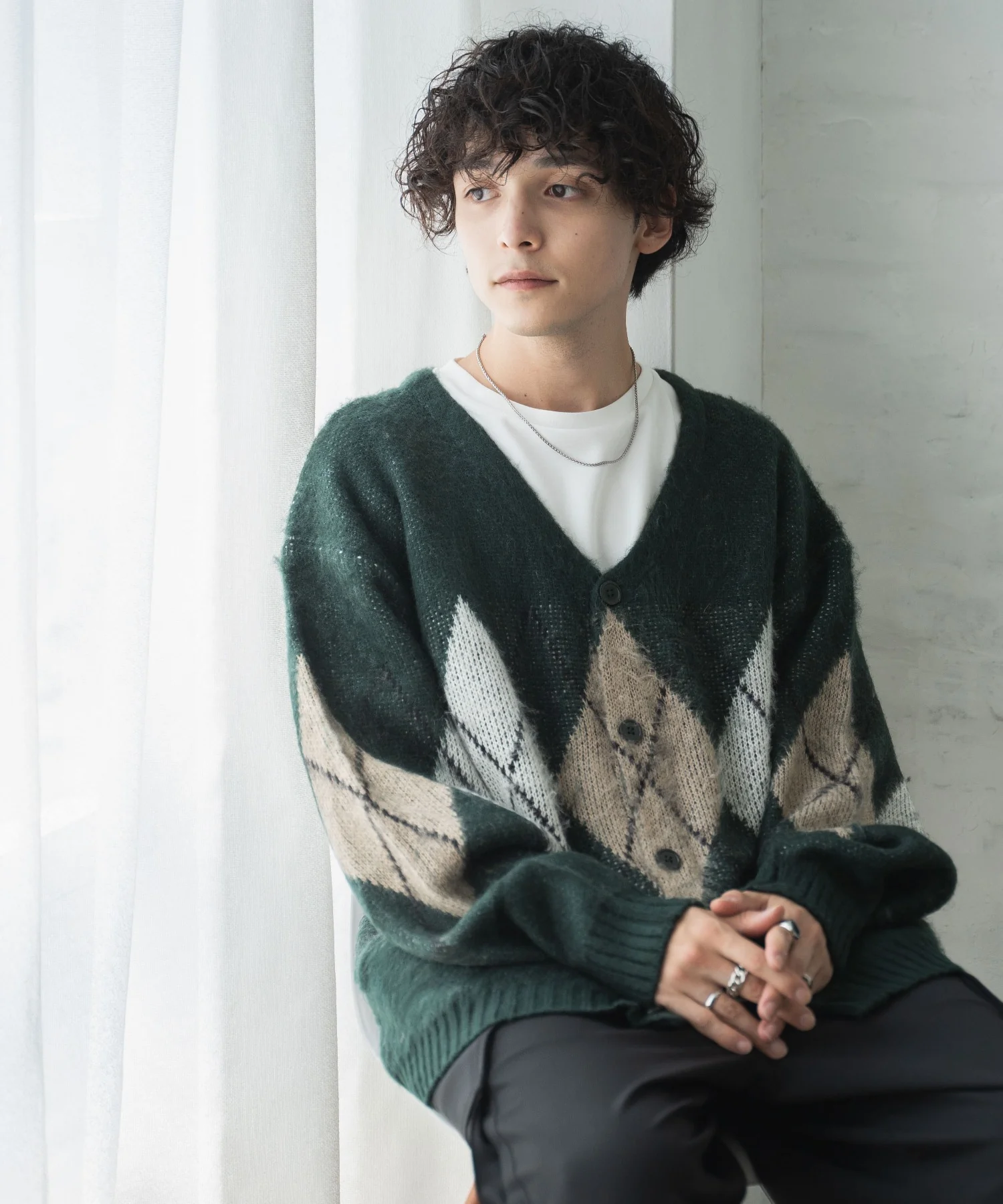 モヘアライク総柄BIGカーディガン - Image 6