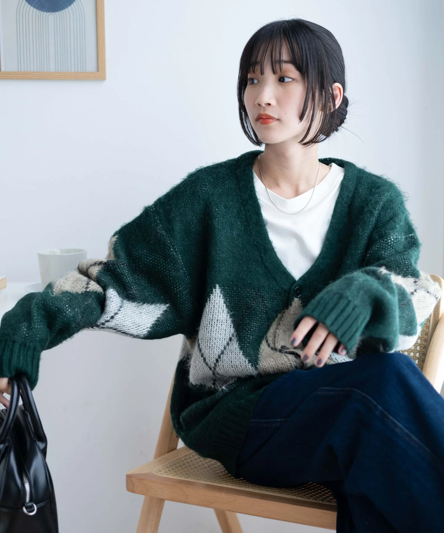 モヘアライク総柄BIGカーディガン - Image 7