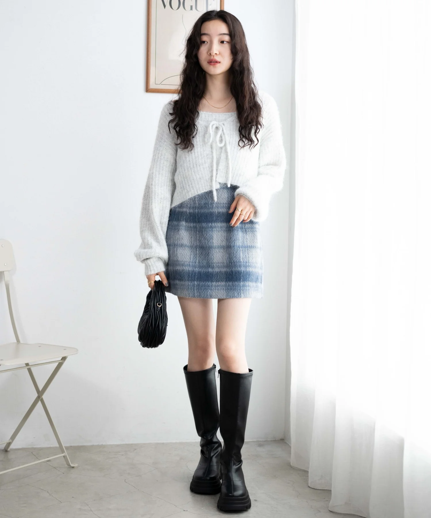シャギーチェックミニスカート - Image 3