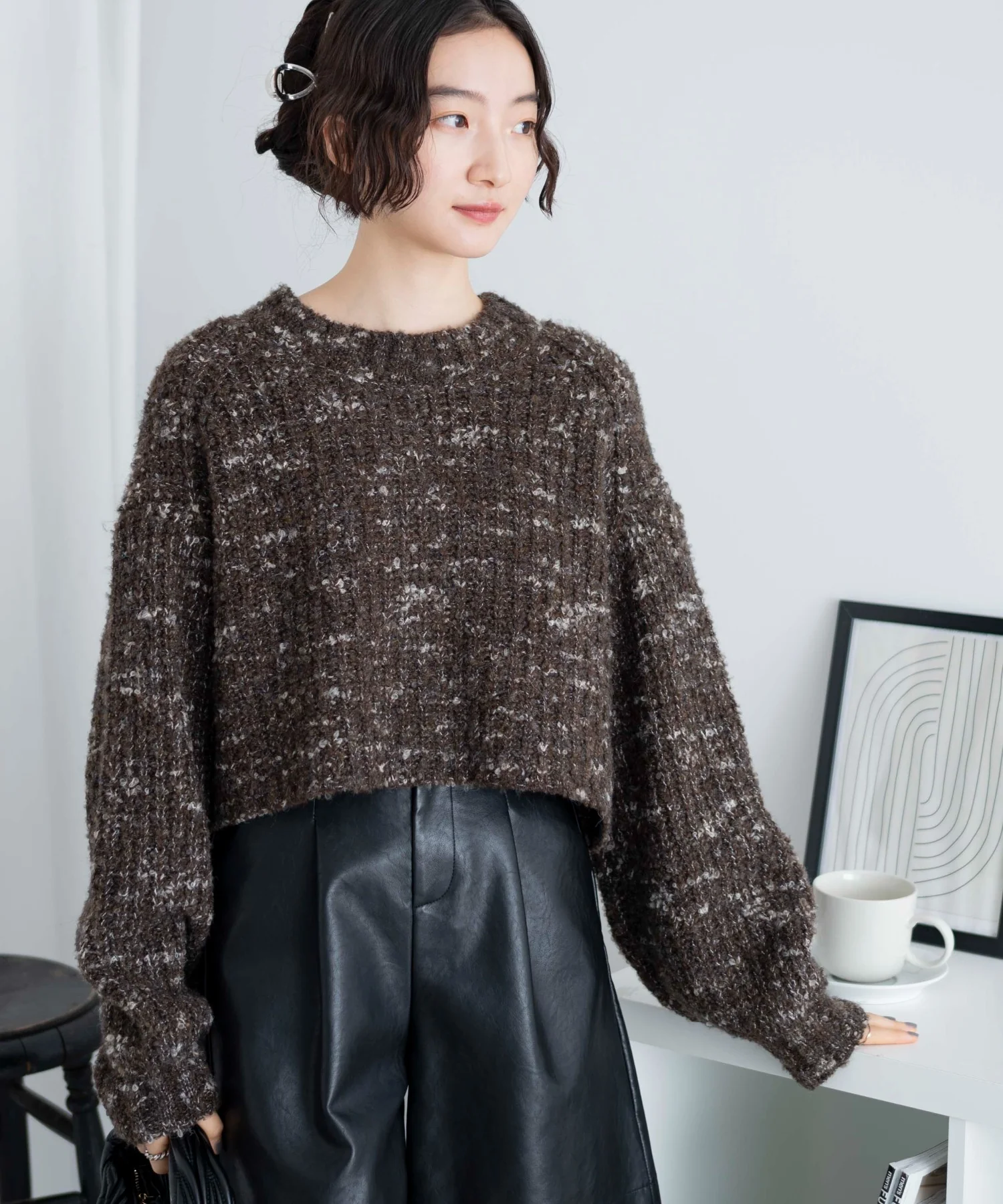 ミックスブークレ2WAYカーディガン - Image 19