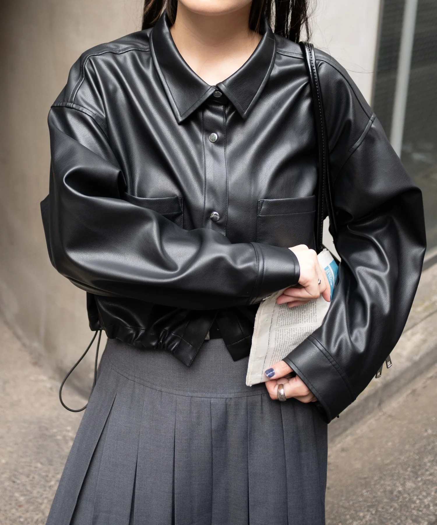 合皮ドロストショートシャツ - Image 5